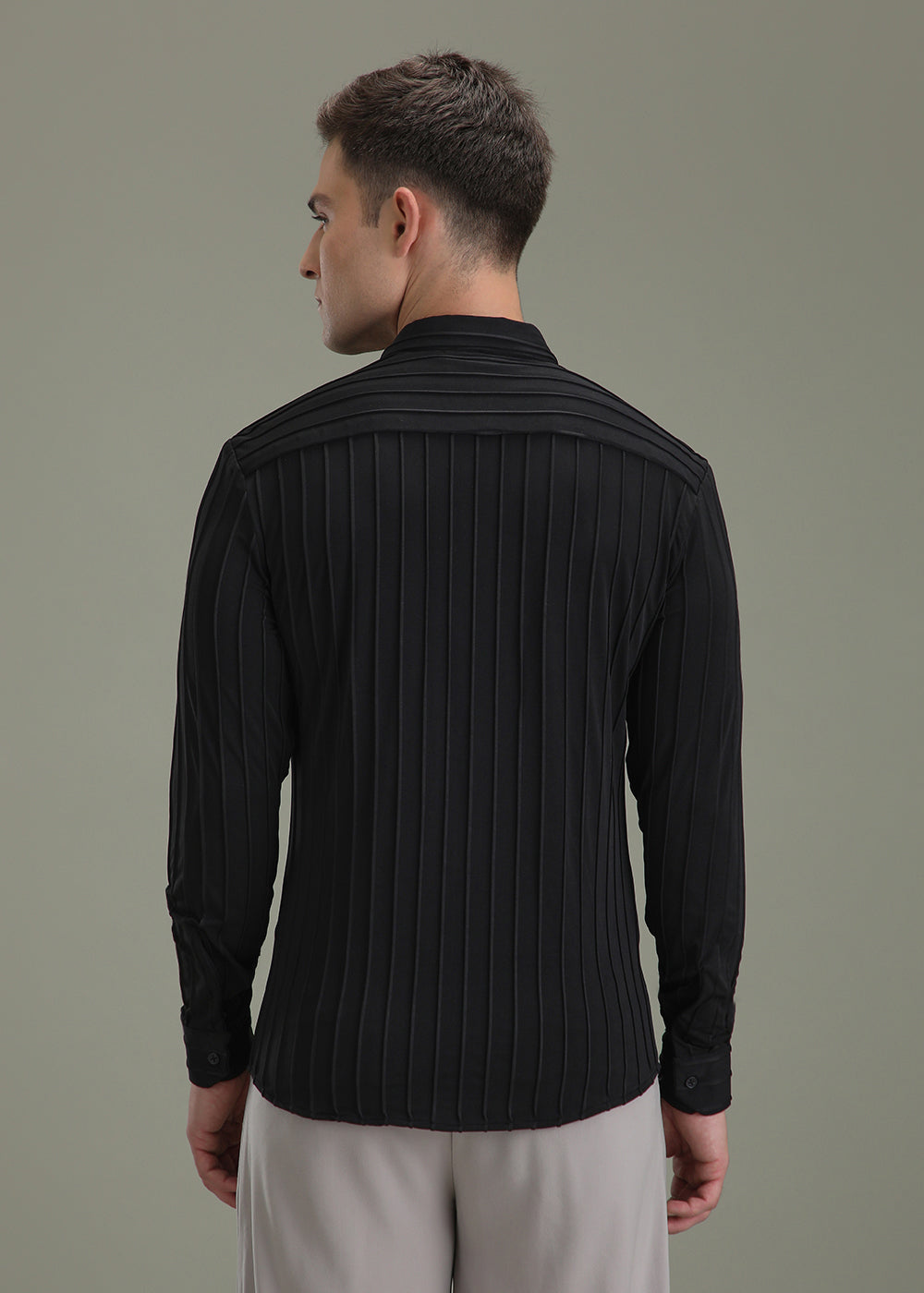 Deep Black Stripe Shirt