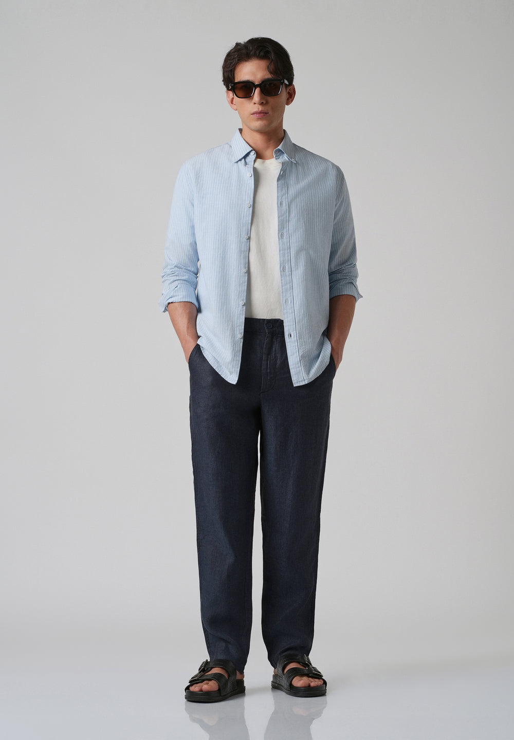 Deep Blue Linen Pant