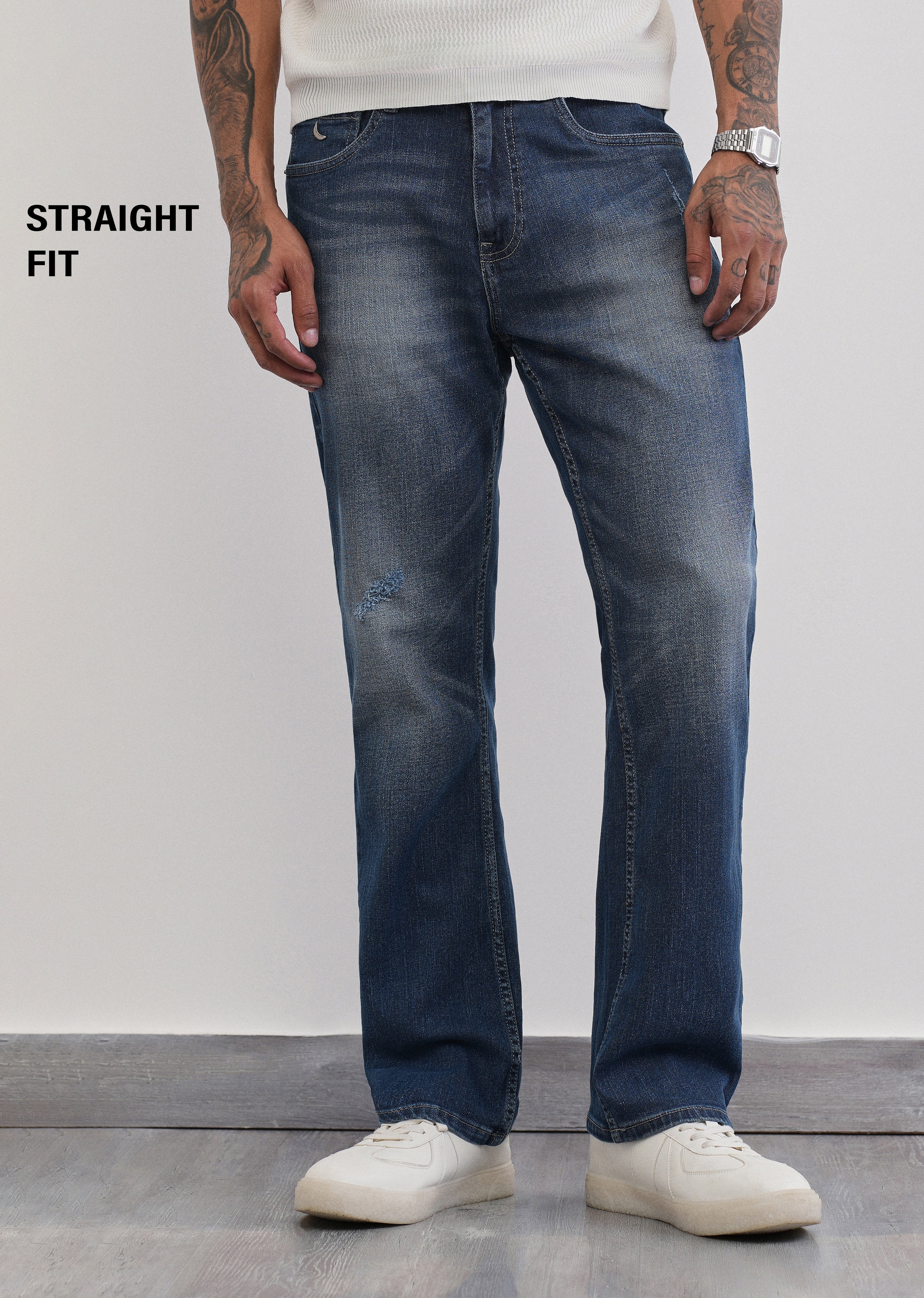 Deep Blue Straight Fit Jeans