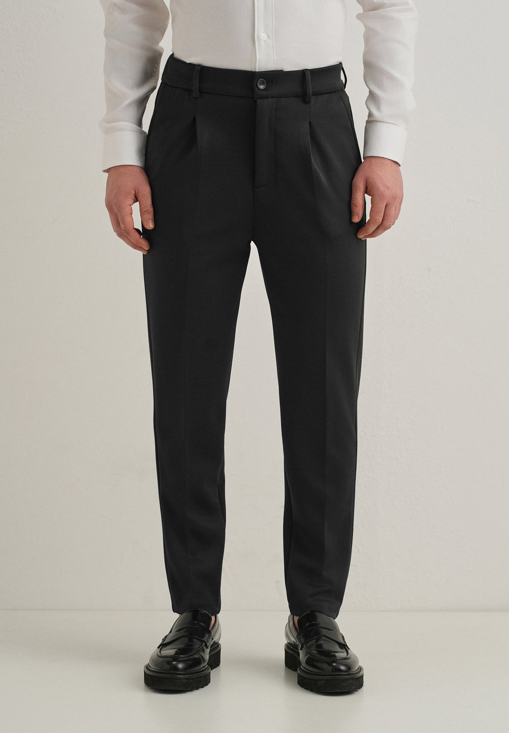 Deep Green Pleated Relaxed Fit Trousers