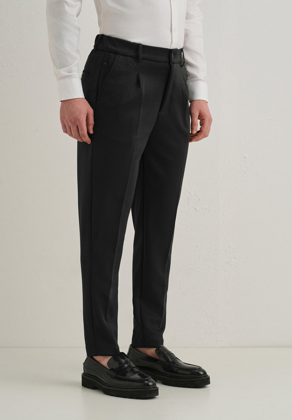 Deep Green Pleated Relaxed Fit Trousers