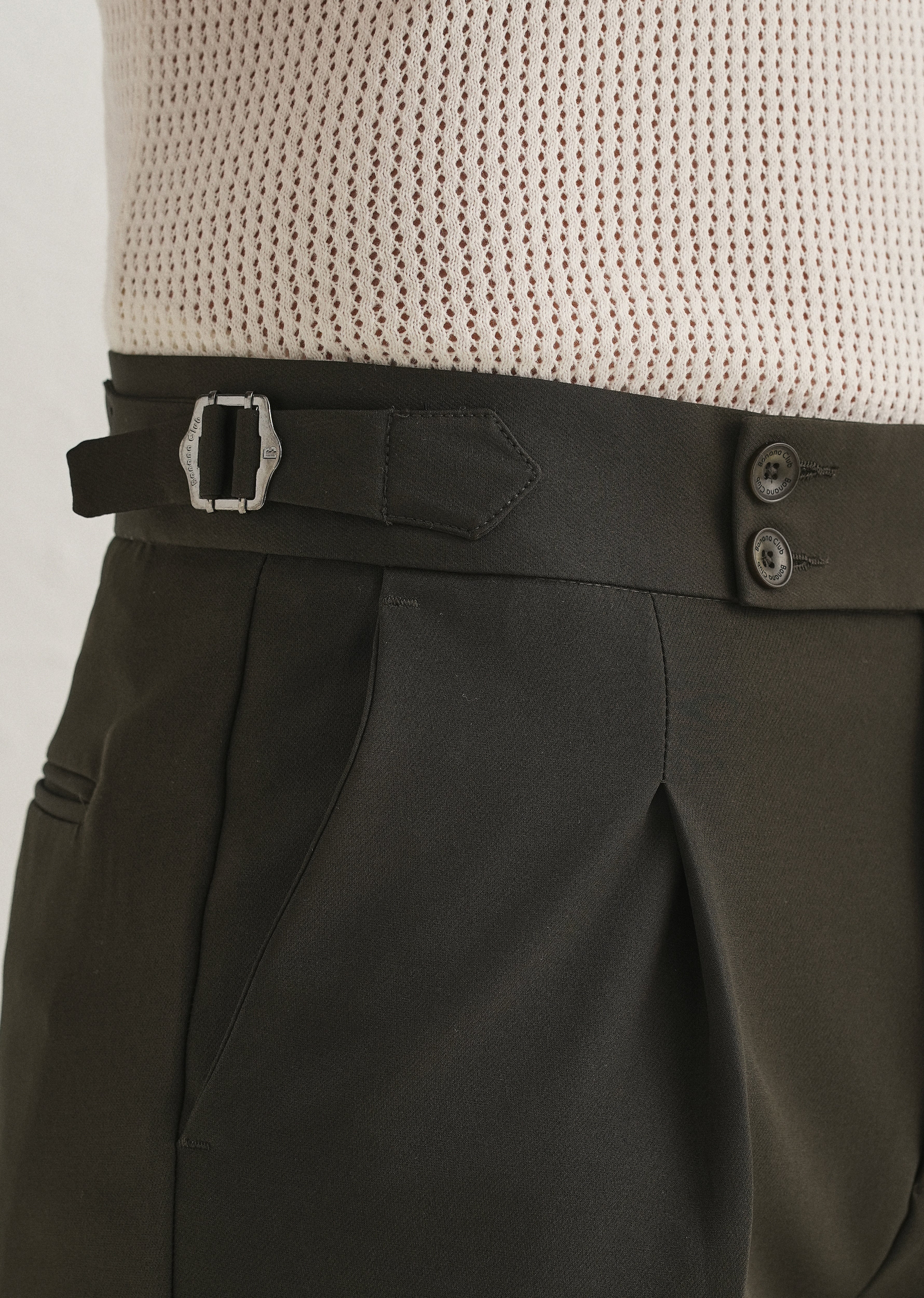 Deep Olive Pleated Gurkha Pant