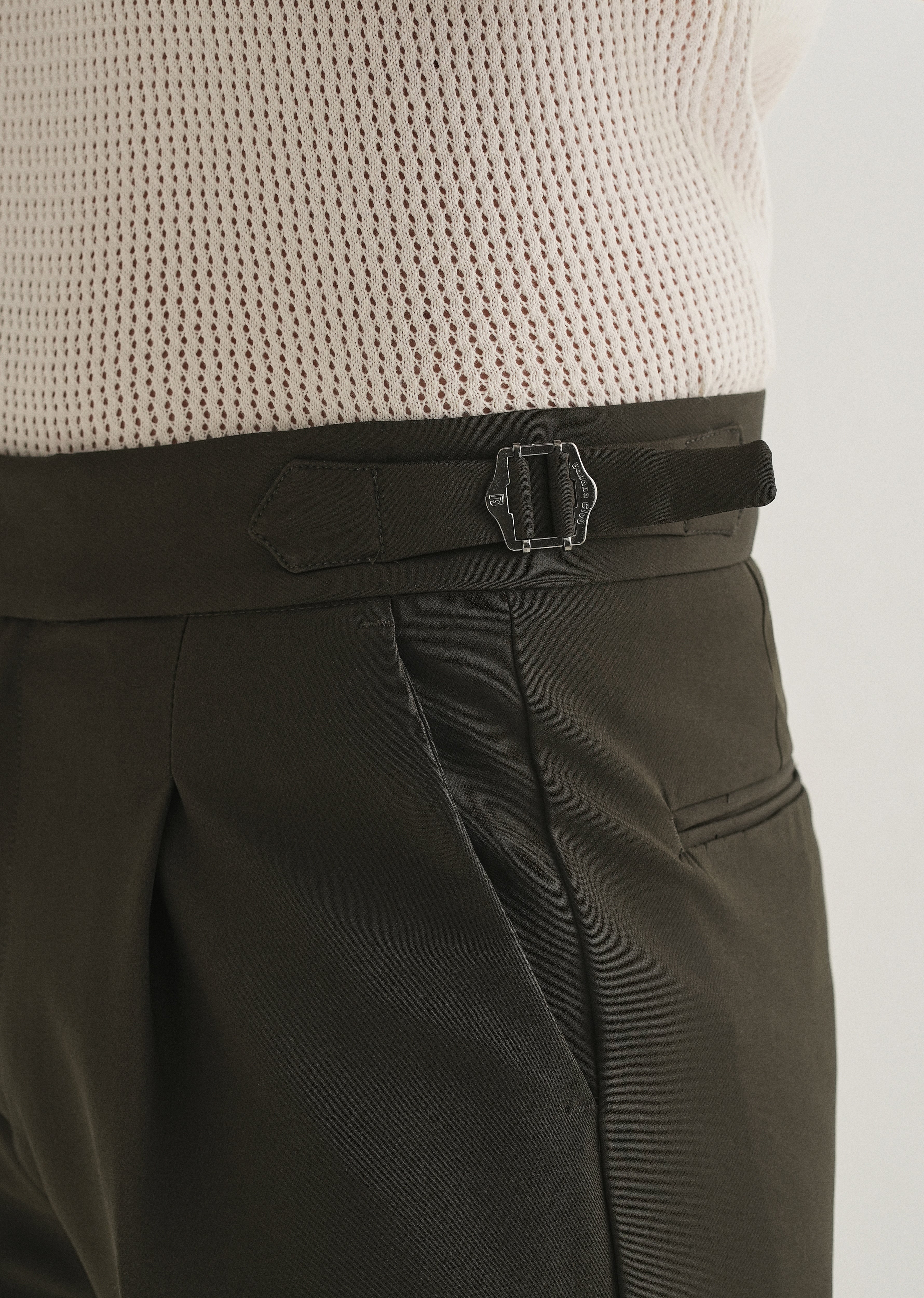 Deep Olive Pleated Gurkha Pant