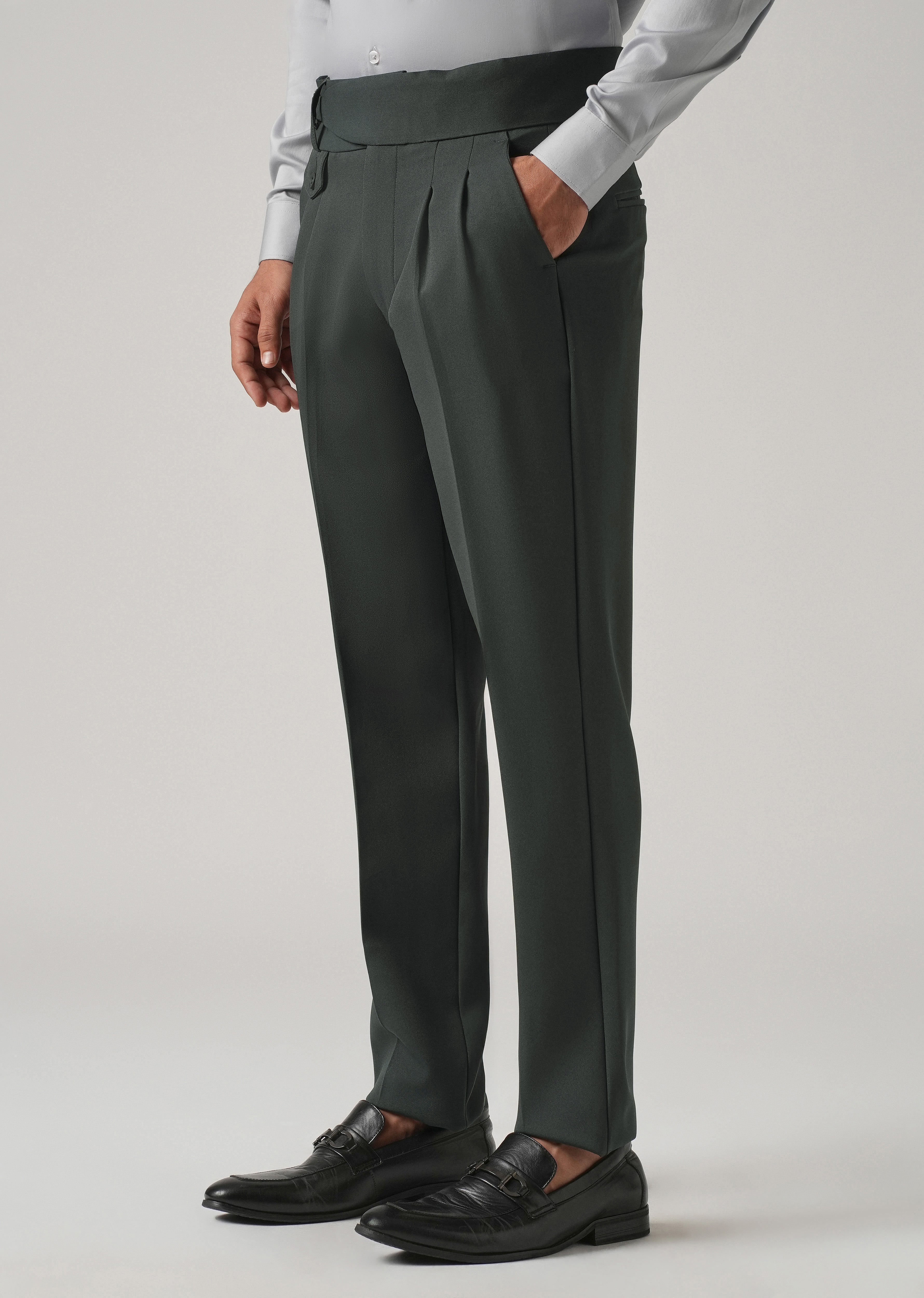 Deep Slate Green Gurkha Pant