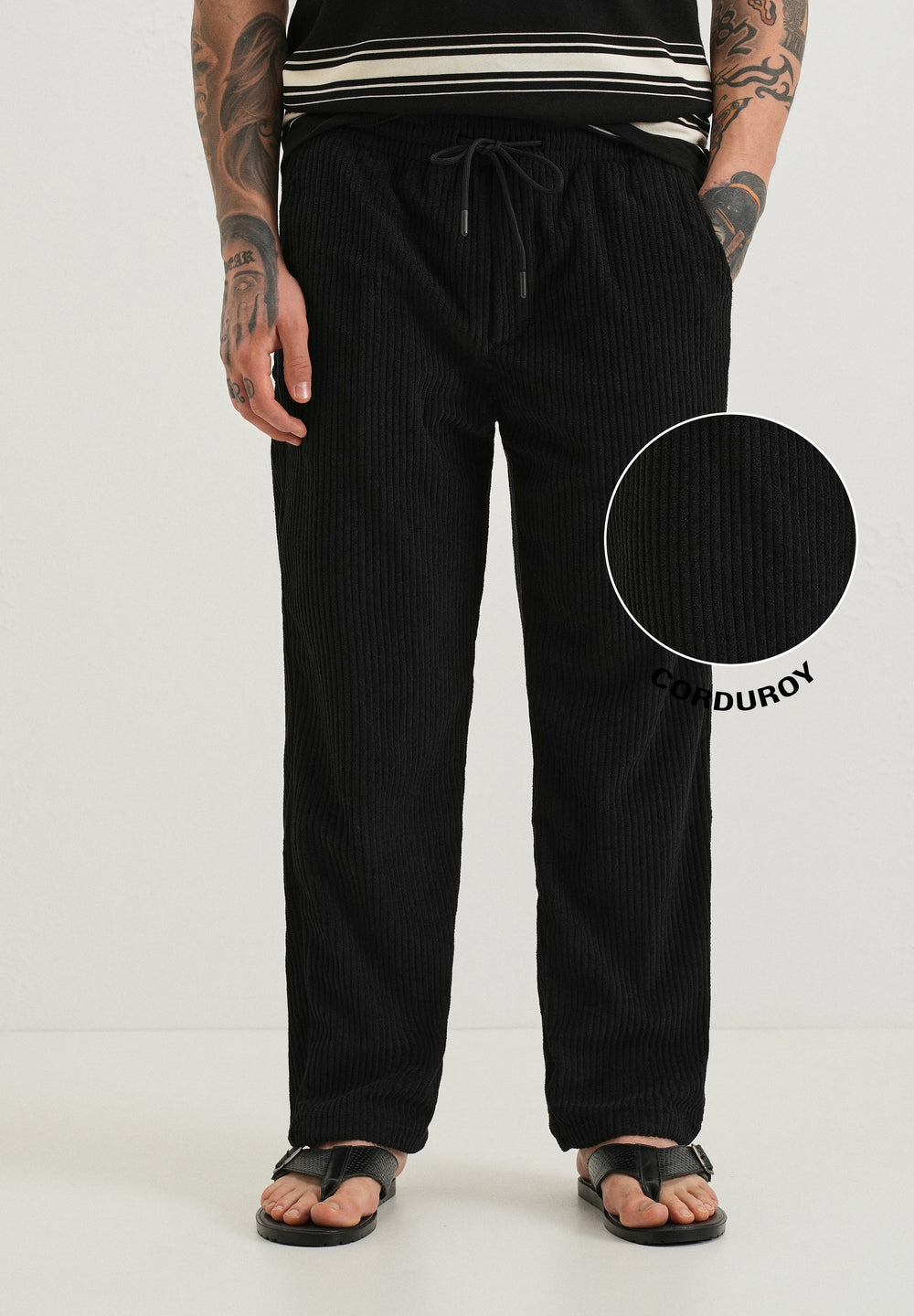 Deep Black Corduroy Pant