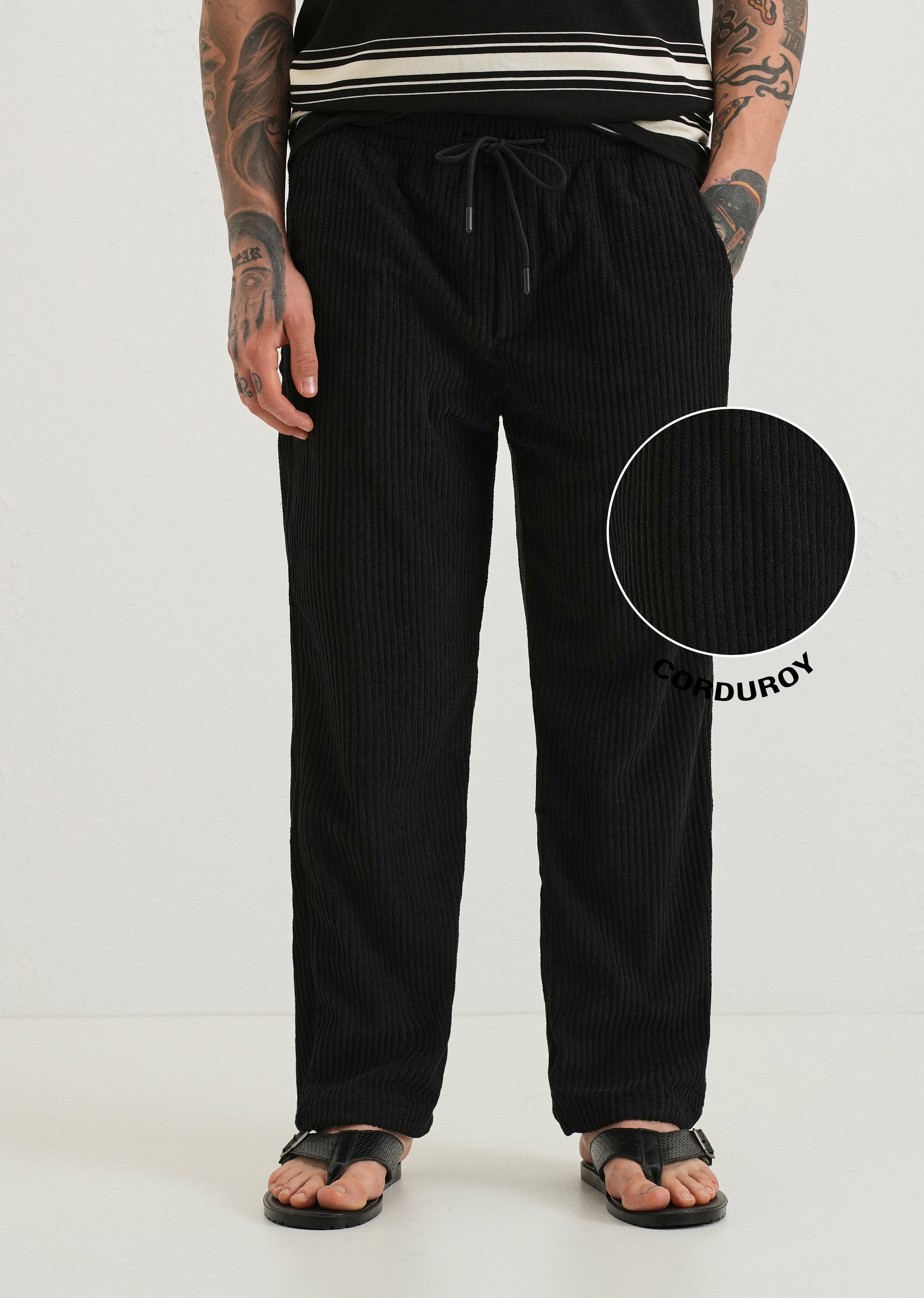 Deep Black Corduroy Pant