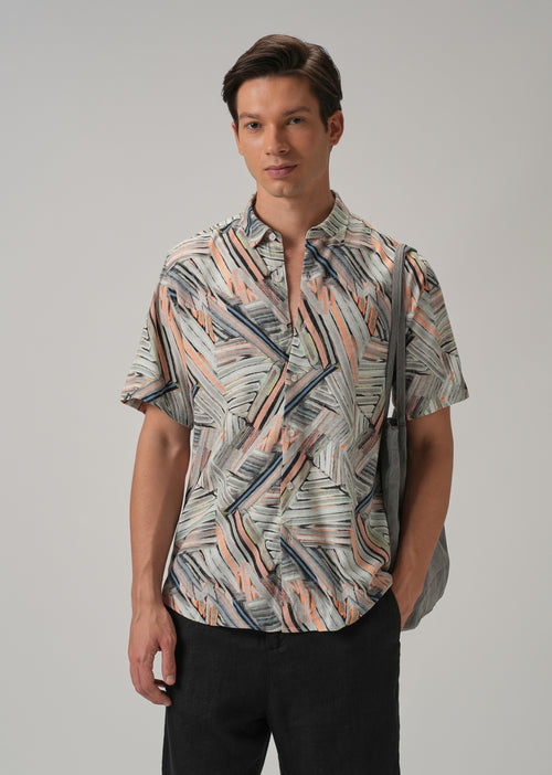 Delineated White Half Sleeve shirt