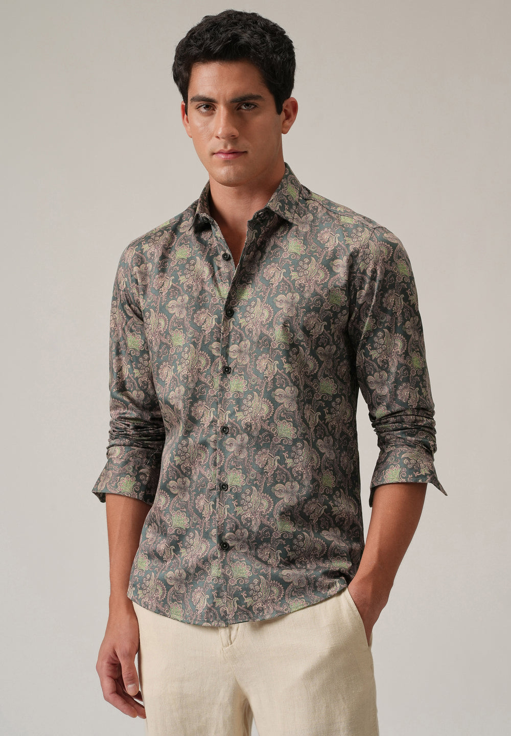 Detailed Motif Print Shirt