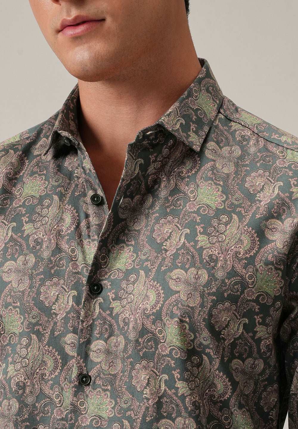 Detailed Motif Print Shirt