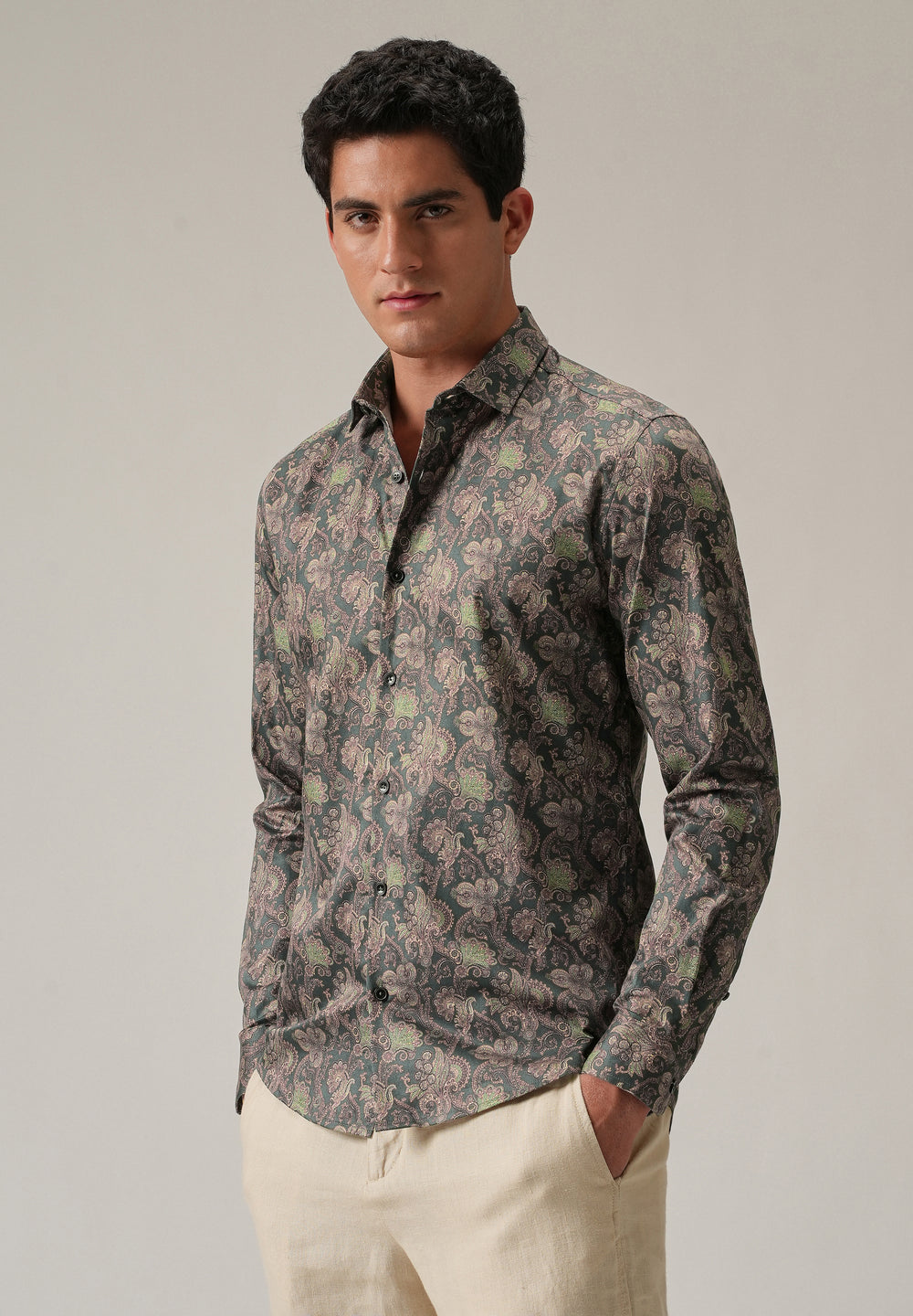 Detailed Motif Print Shirt