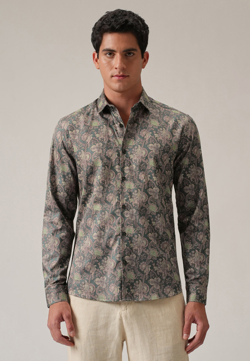 Detailed Motif Print Shirt