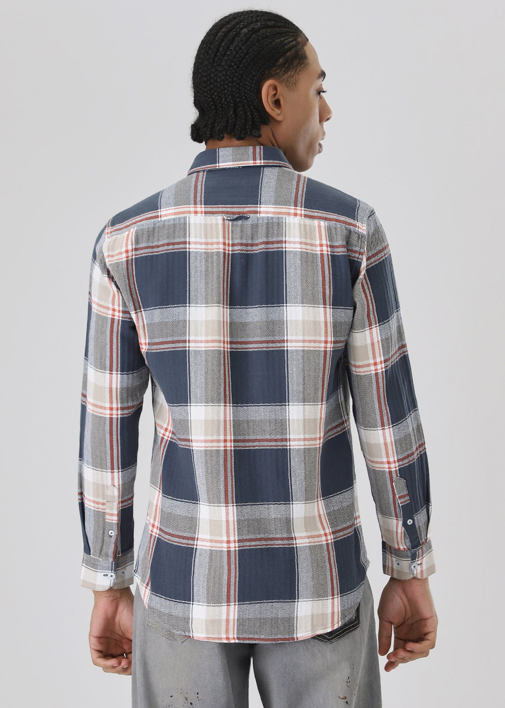 Dobby Check Space Blue Shirt