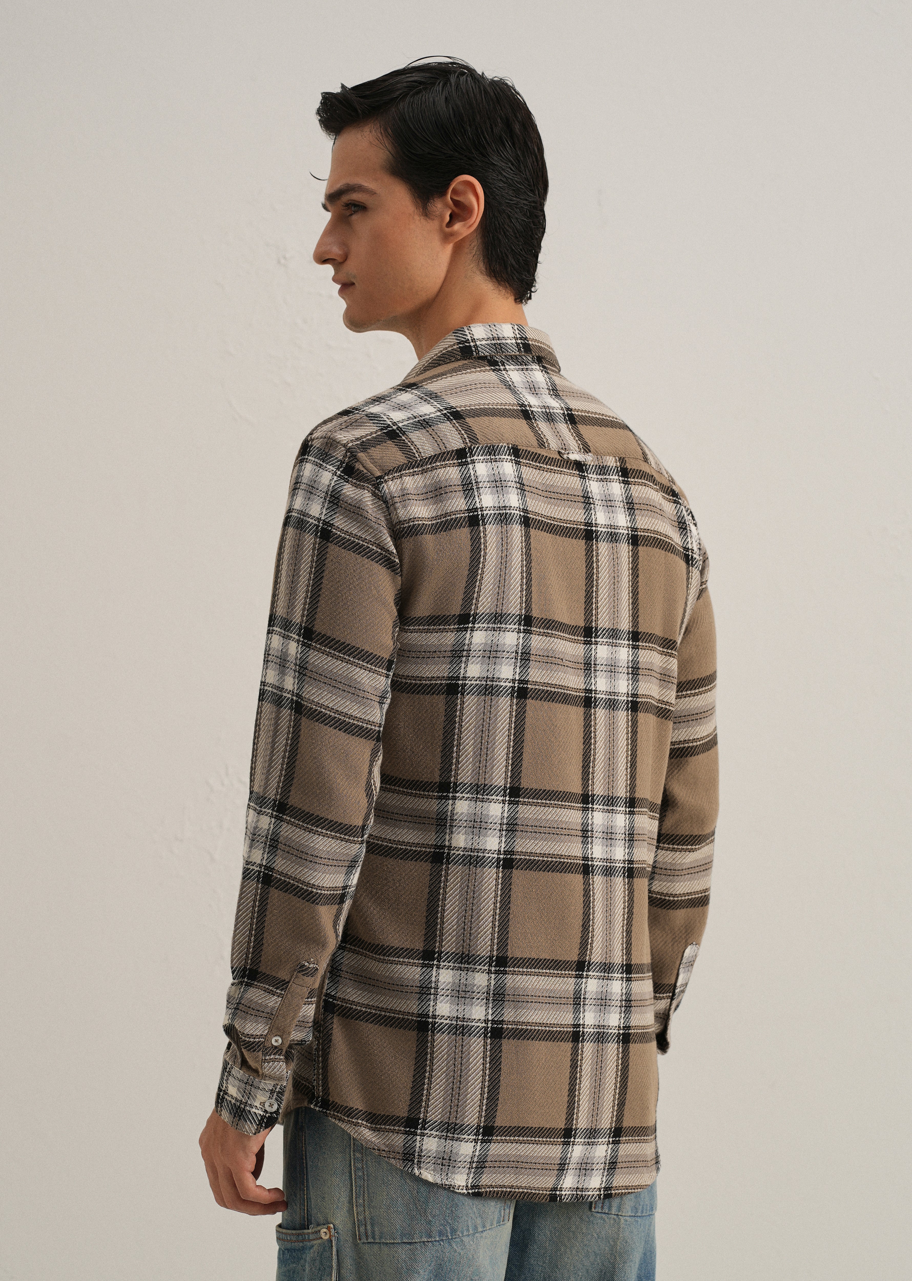 Dobby Check Stone Shirt