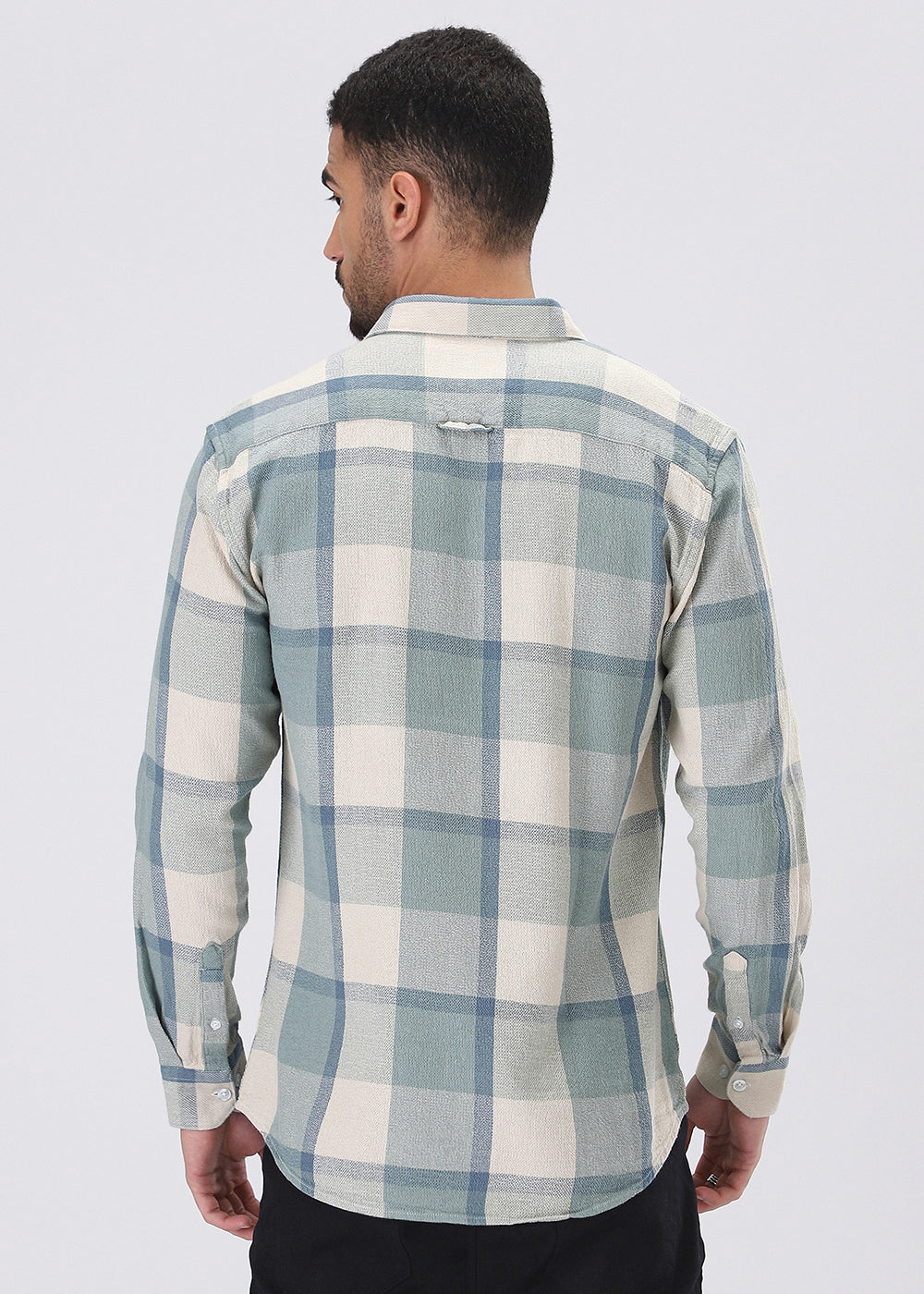 Dobby Smooky Olive Check Shirt