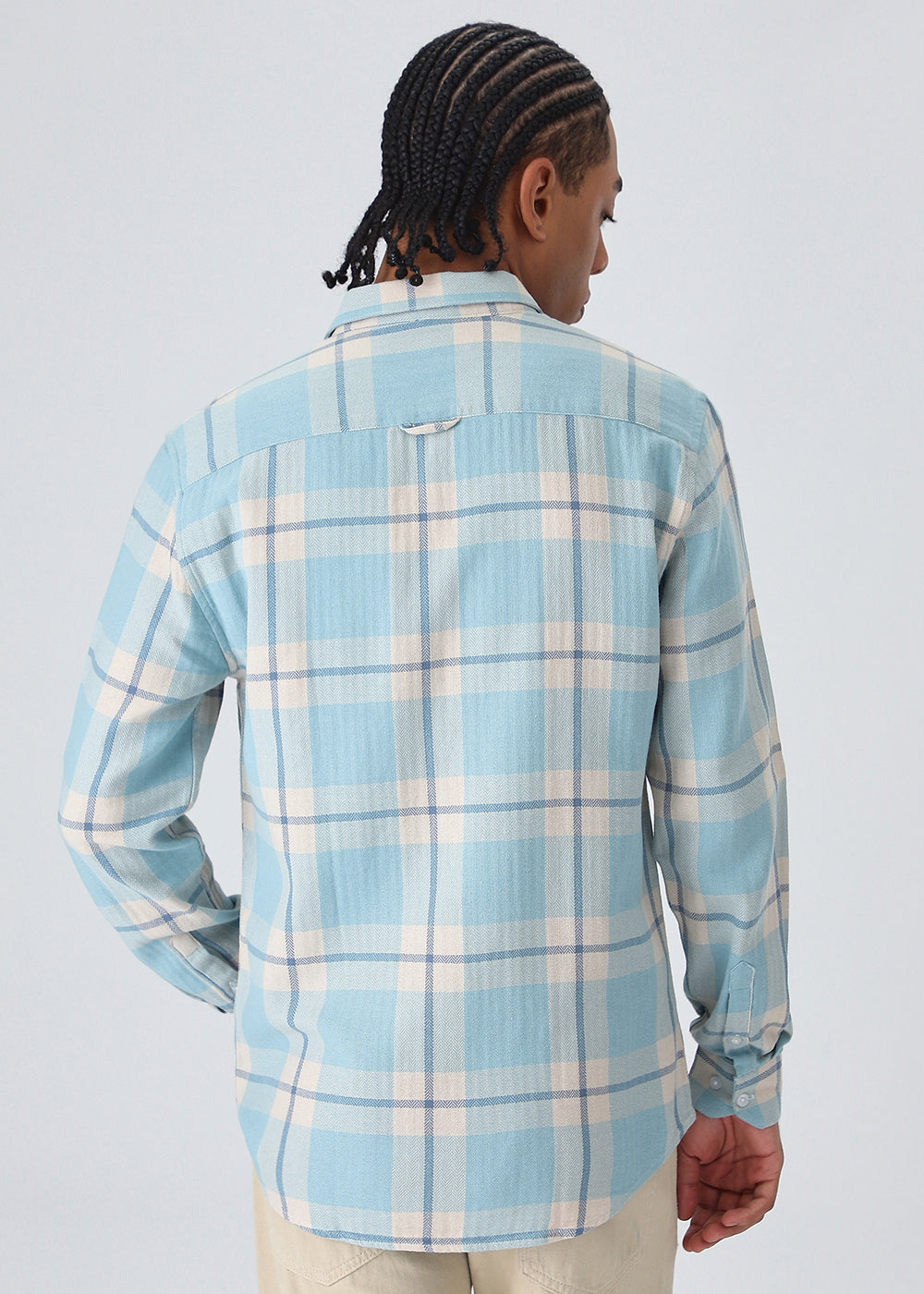 Dobby Turquoise Check Shirt