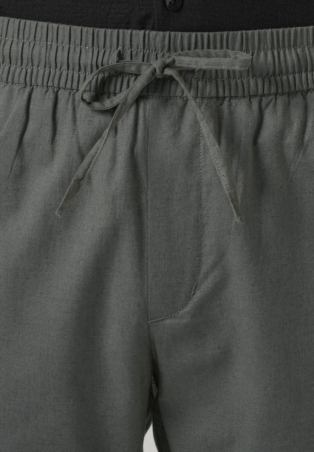 Drawstring Grey Linen Pant