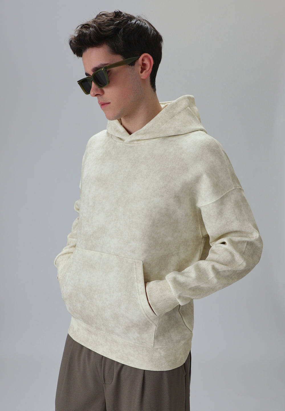 Dual Shade Cream Hoodie