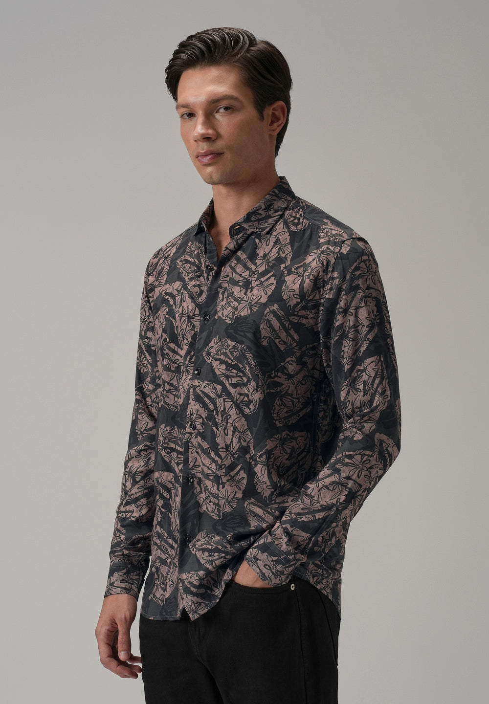 Dusk Pink Floral Printed Shirt