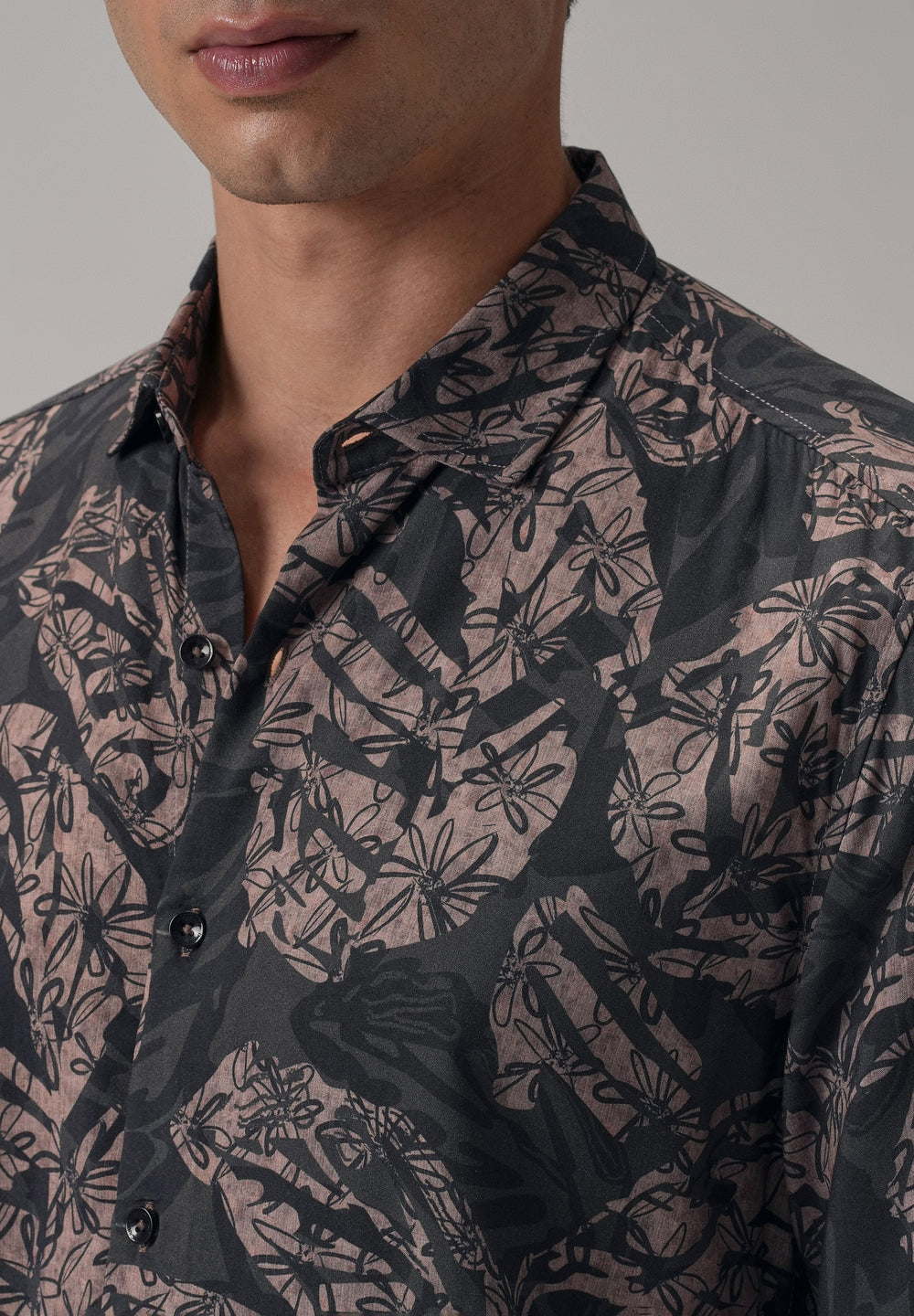 Dusk Pink Floral Printed Shirt