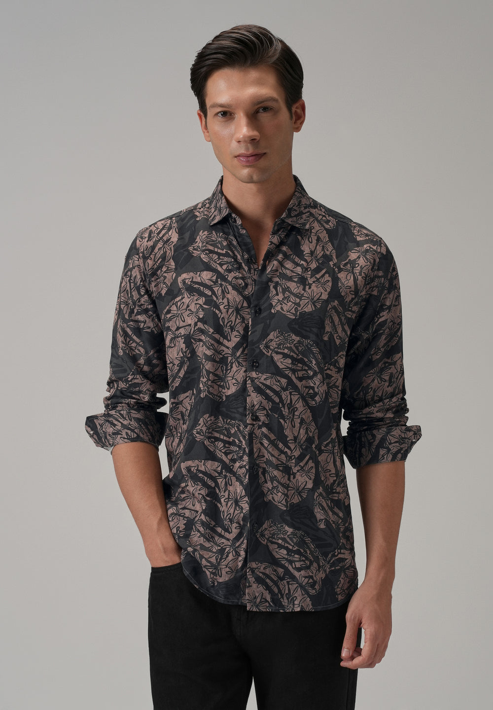 Dusk Pink Floral Printed Shirt