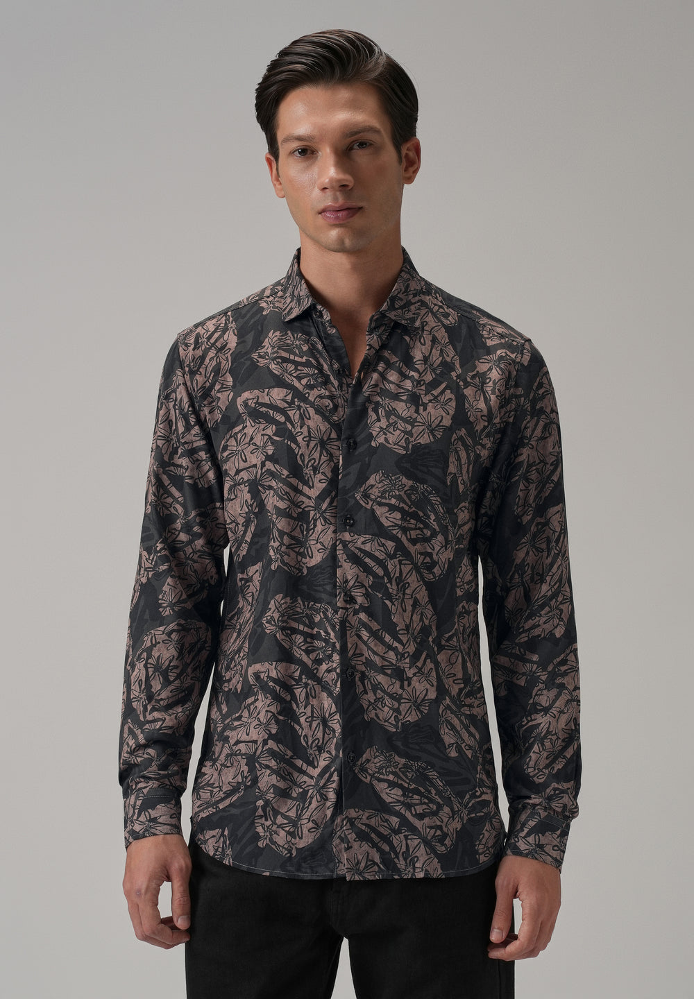 Dusk Pink Floral Printed Shirt