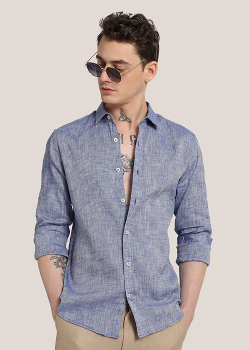 Dusky Blue Linen Shirt