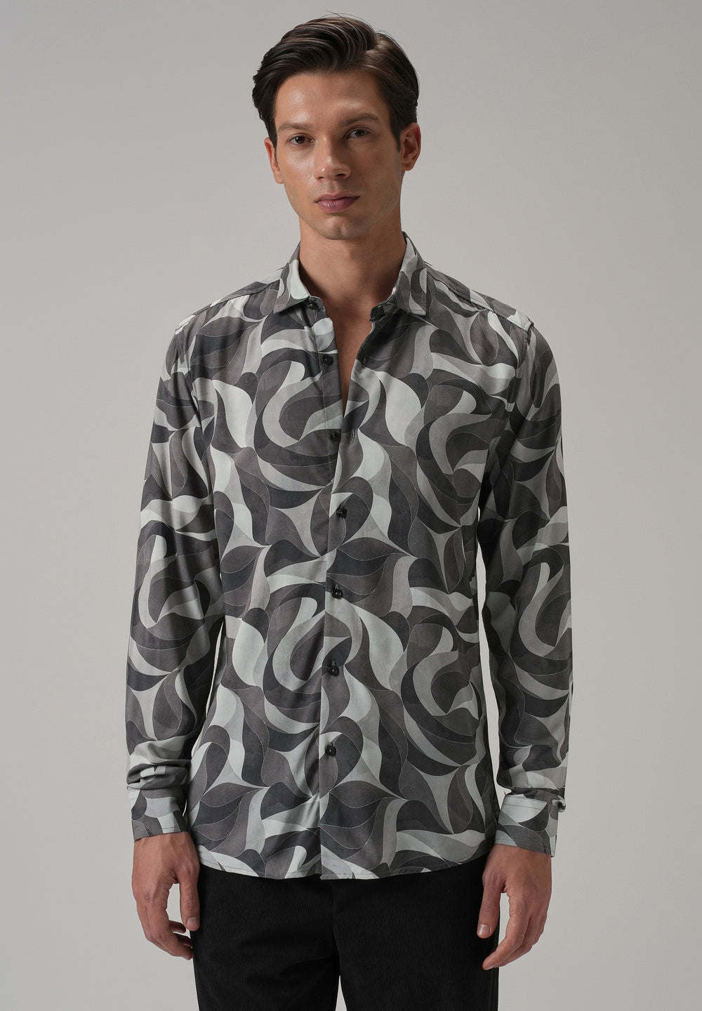 Dusky Violet Swirl Printed Shirt
