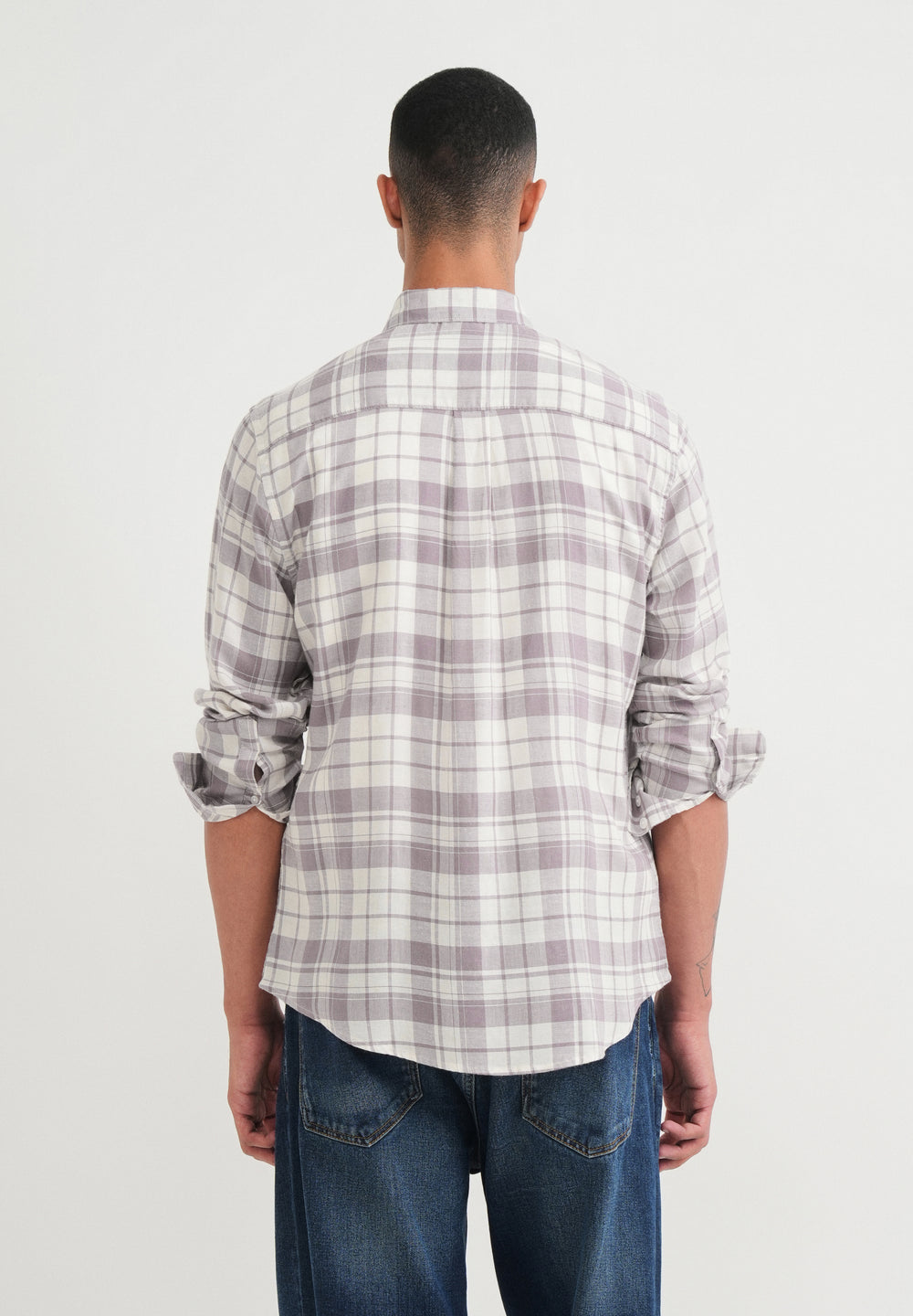 Dusty Mauve Lyocell Linen Check Shirt