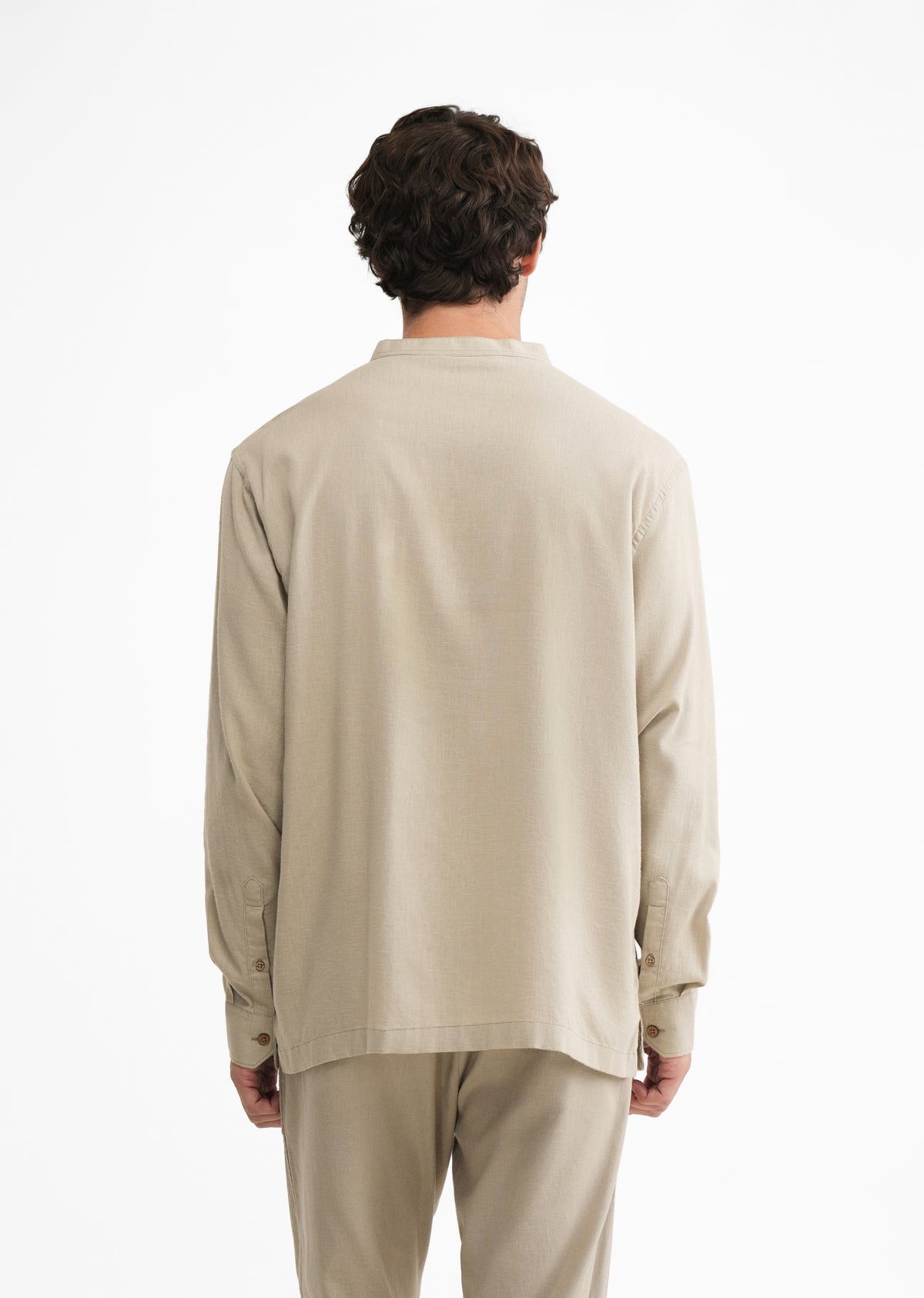 Dusty Olive Mandarin Collar Kurta Shirt