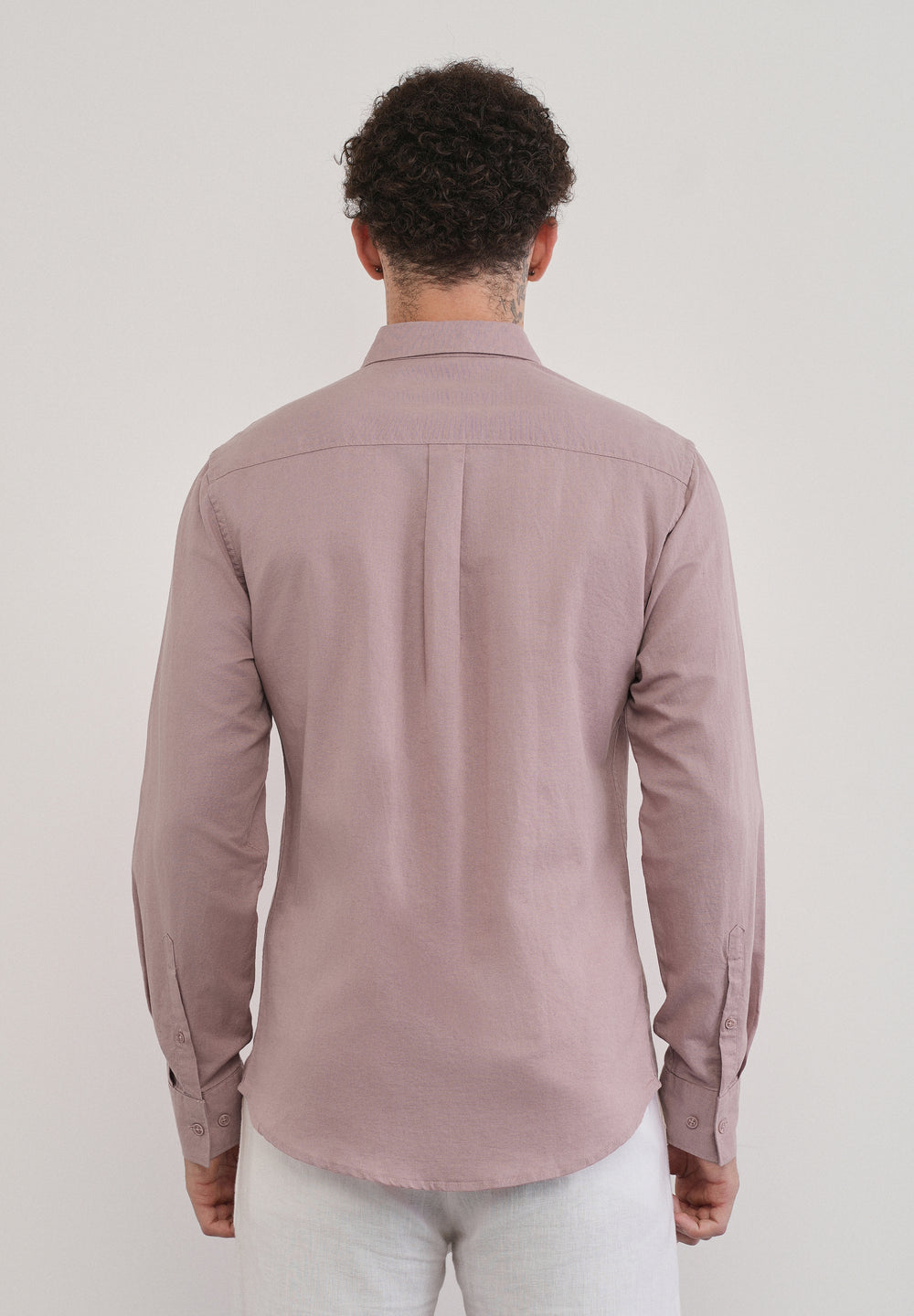 Dusty Rose Cotton Linen Flap Pocket Shirt