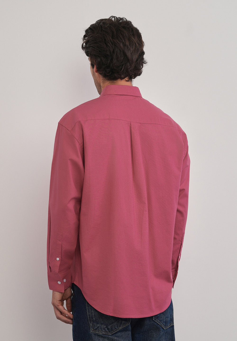 Dusty Rose Cotton Stretch Relaxed Shirt