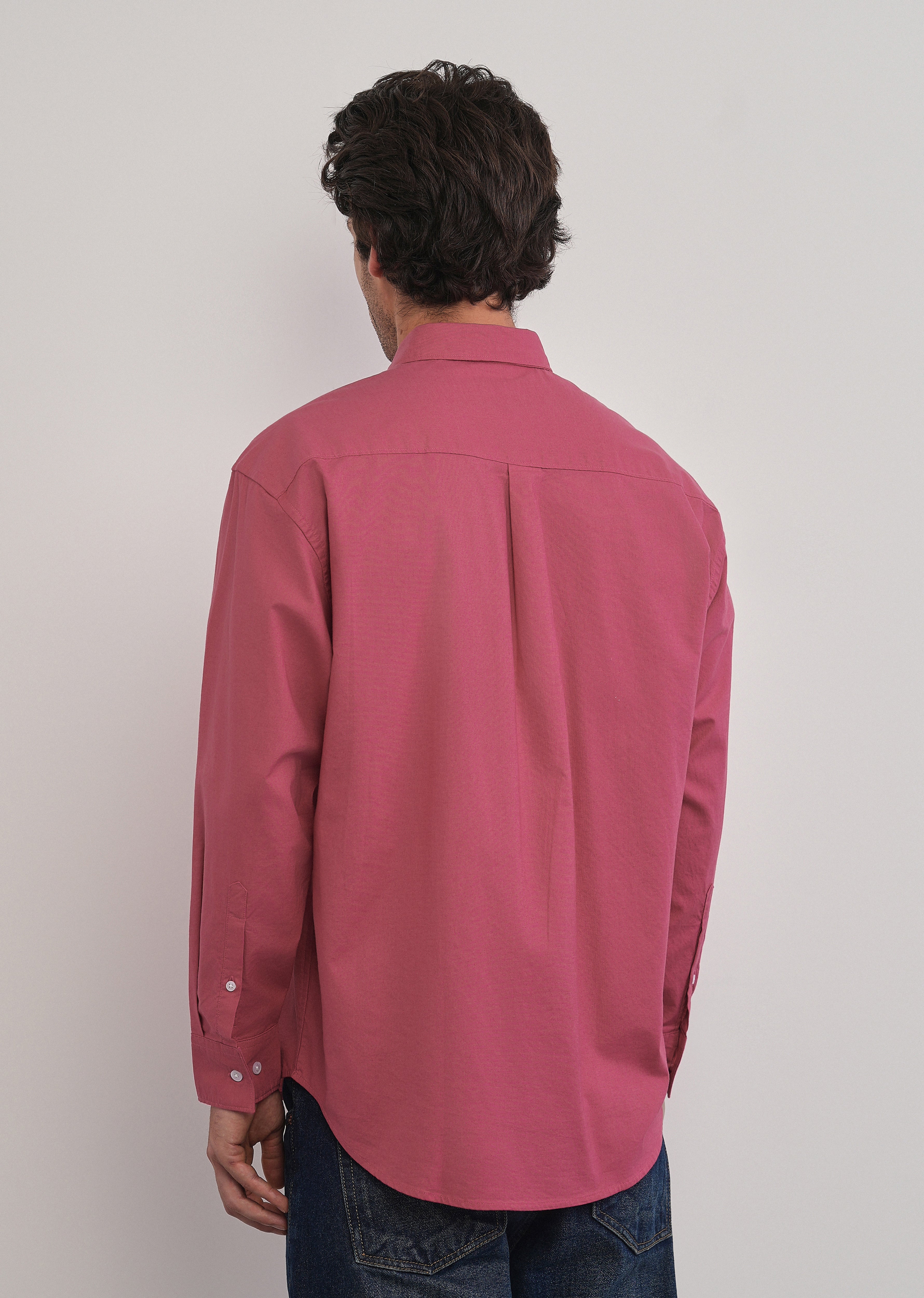 Dusty Rose Cotton Stretch Oversized Shirt