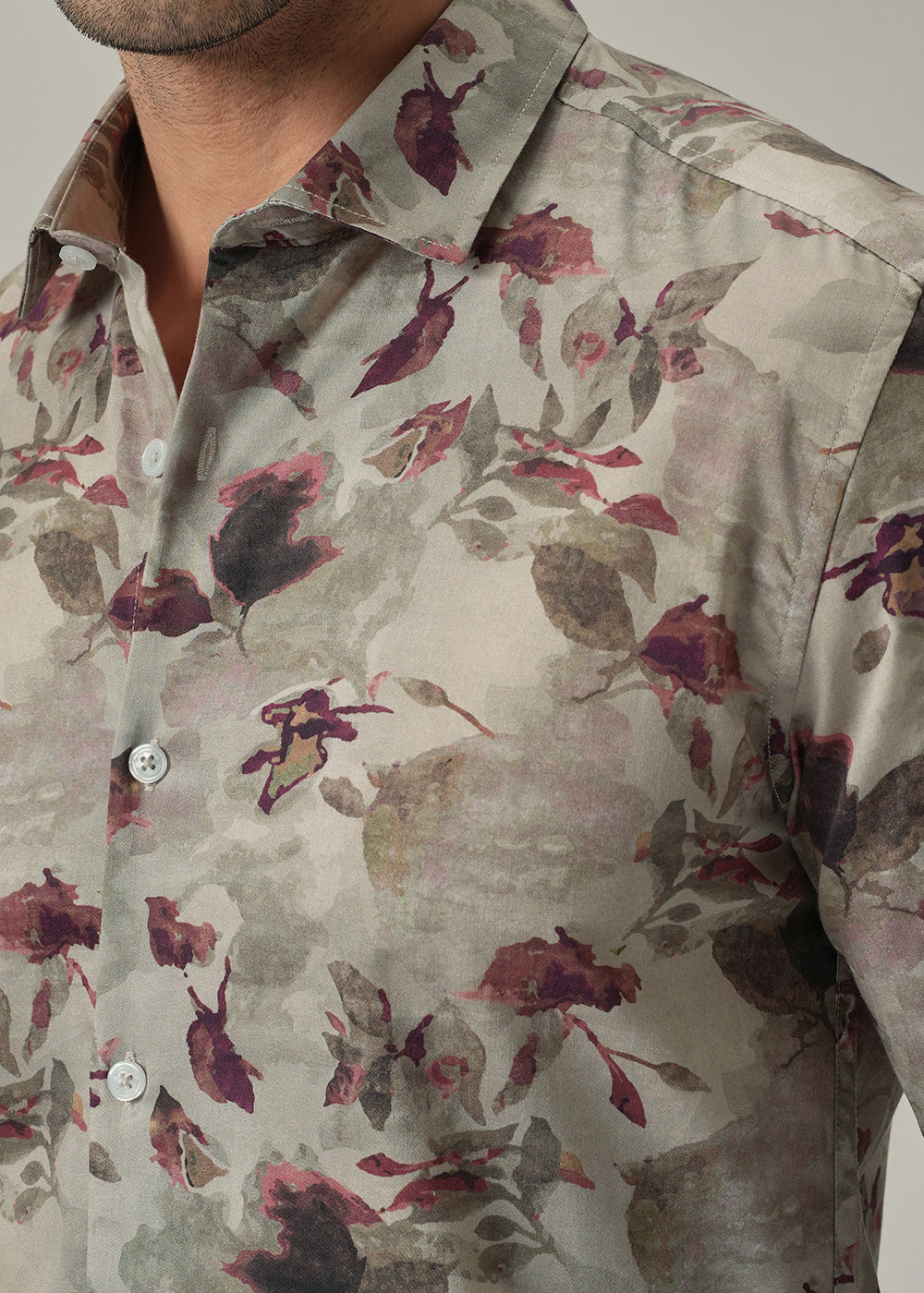 Dusty Rose Floral Print Shirt
