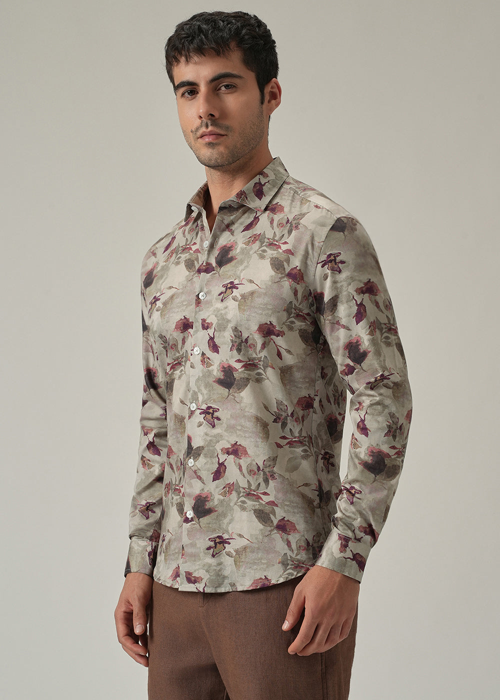 Dusty Rose Floral Print Shirt
