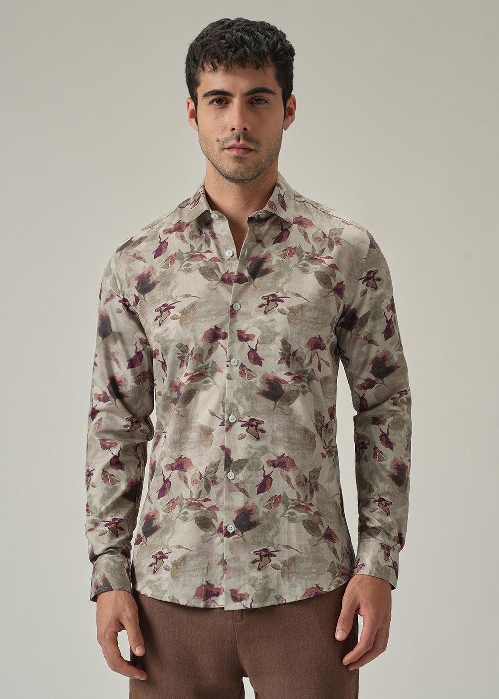 Dusty Rose Floral Print Shirt