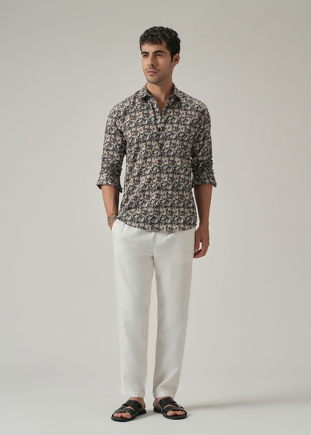 Earthy Leaf Print Shirt