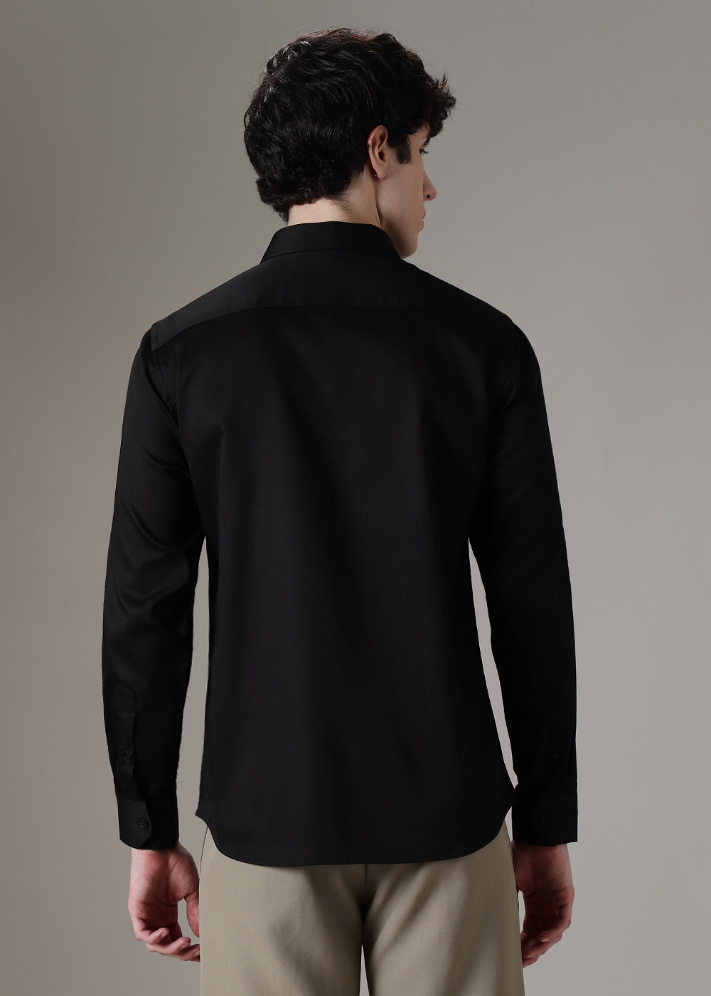 Ebony Black Satin Shirt