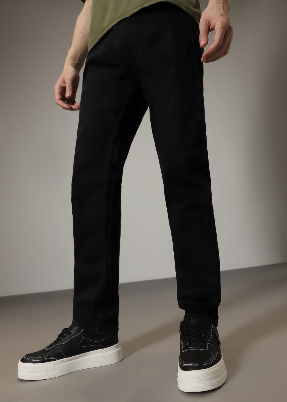 Ebony Black Straight Fit Denim