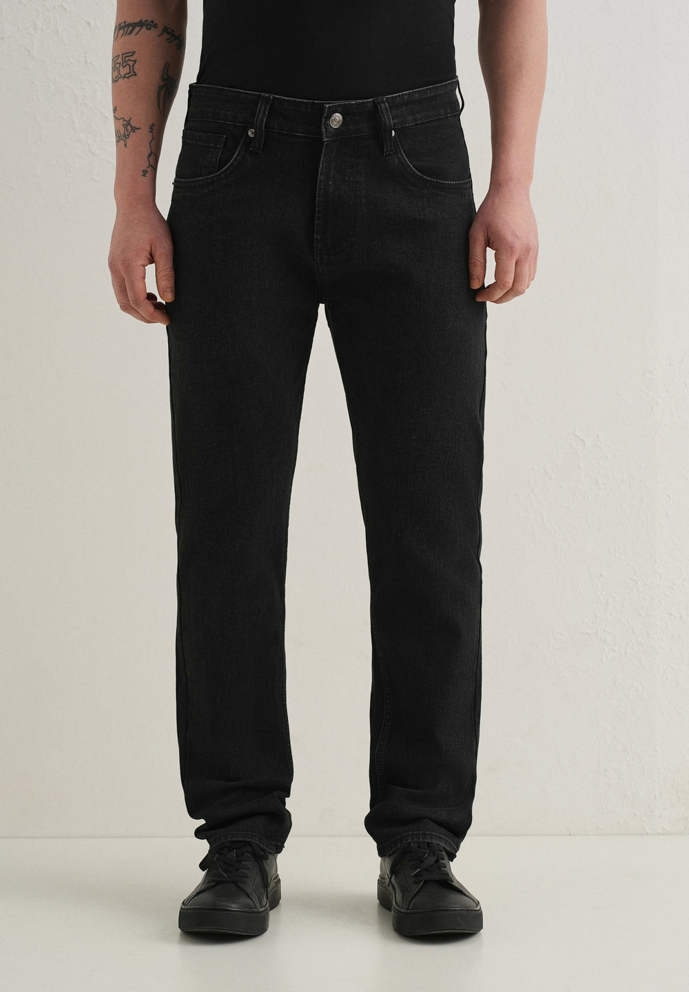Ebony Black Straight Fit Denim