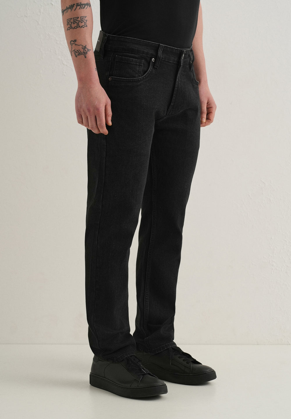 Ebony Black Straight Fit Denim