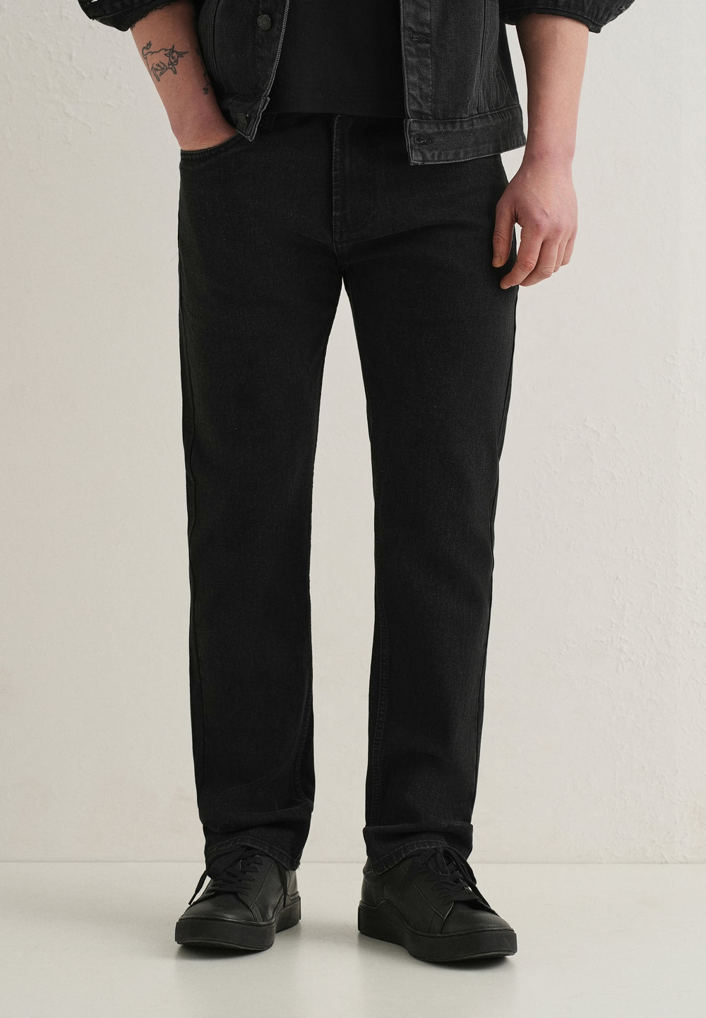 Ebony Black Straight Fit Denim