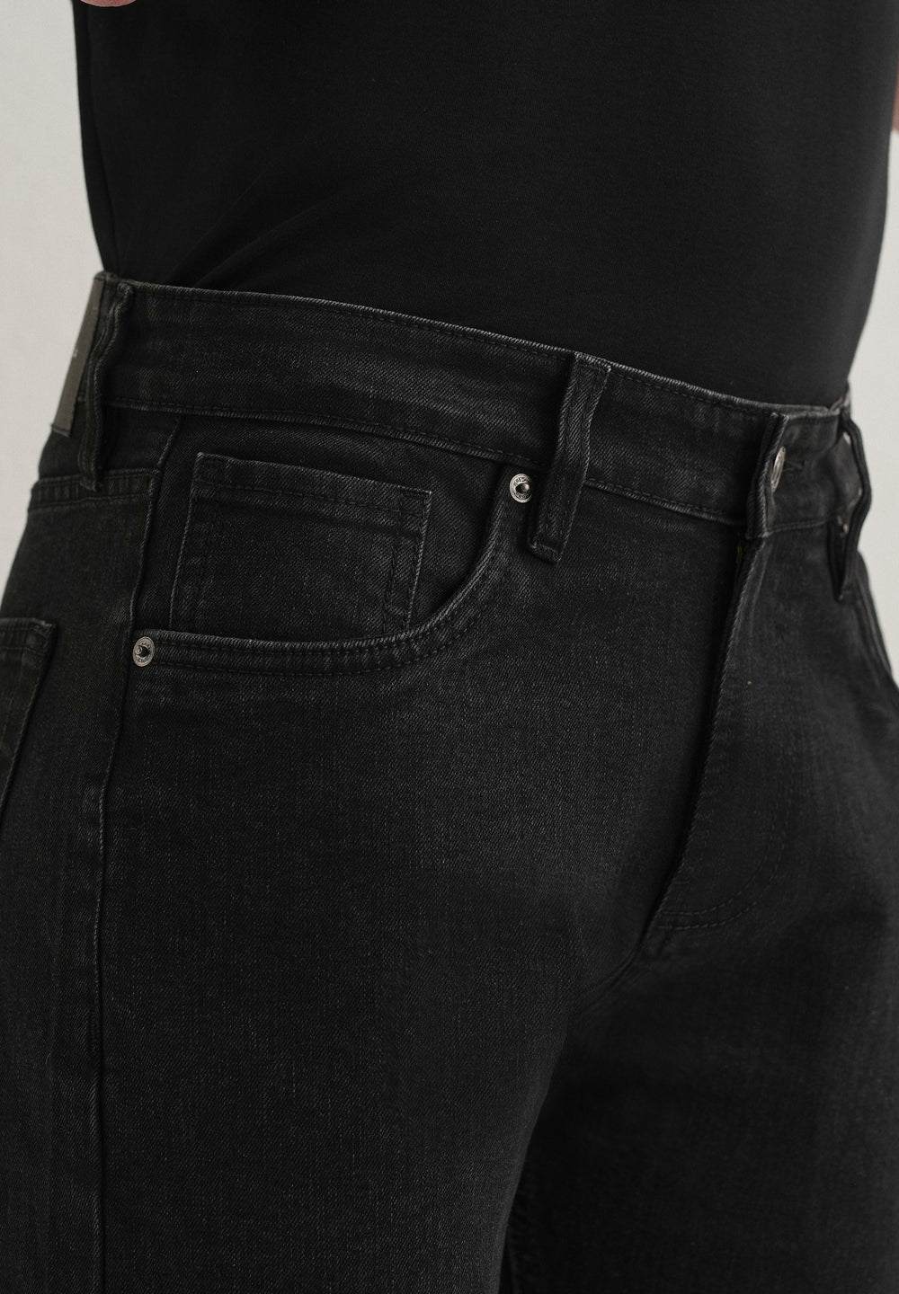 Ebony Black Straight Fit Denim