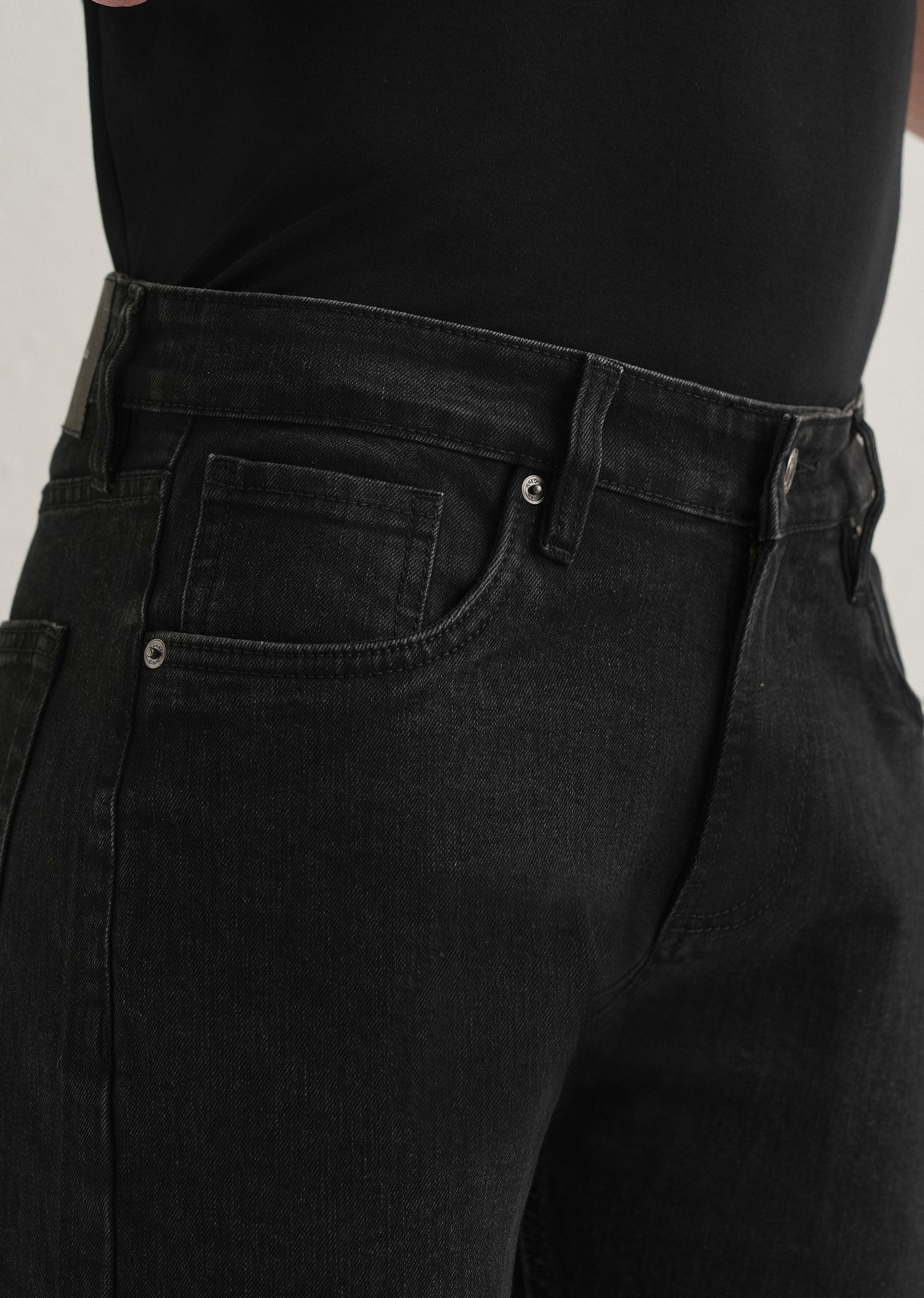 Ebony Black Straight Fit Denim