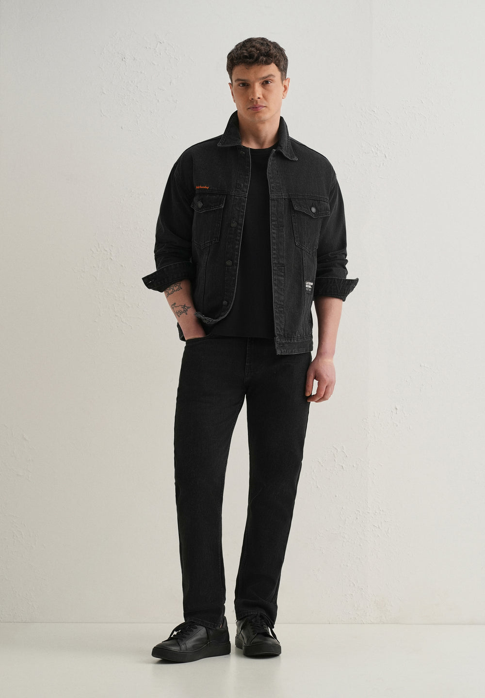 Ebony Black Straight Fit Denim