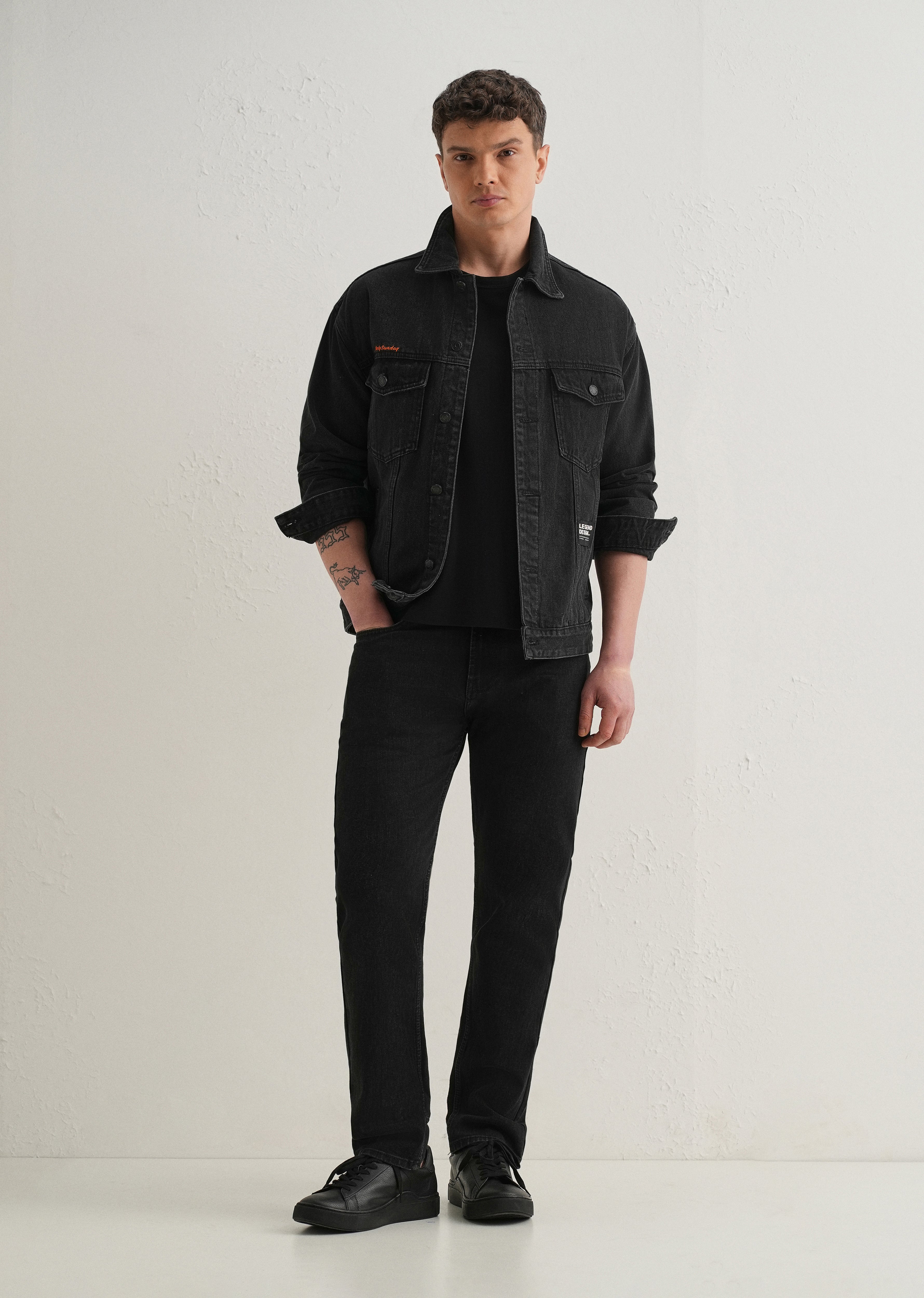 Ebony Black Straight Fit Denim