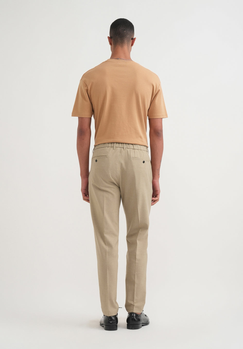 Ecru Beige Semi-Elasticated Trouser