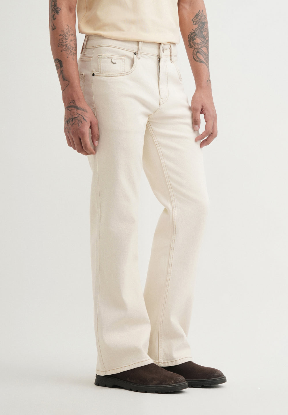 Ecru Bootcut Jeans