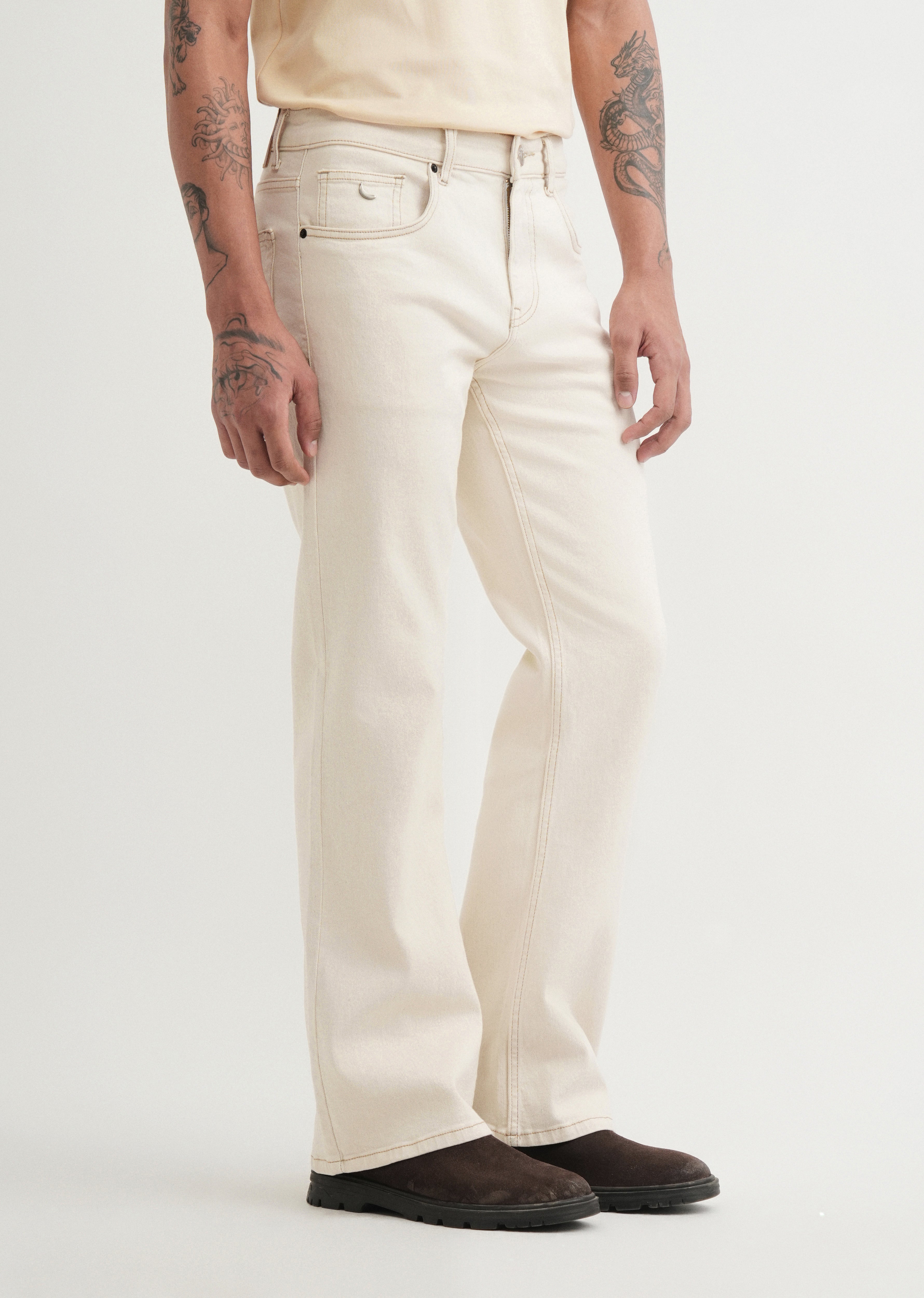 Ecru Bootcut Jeans