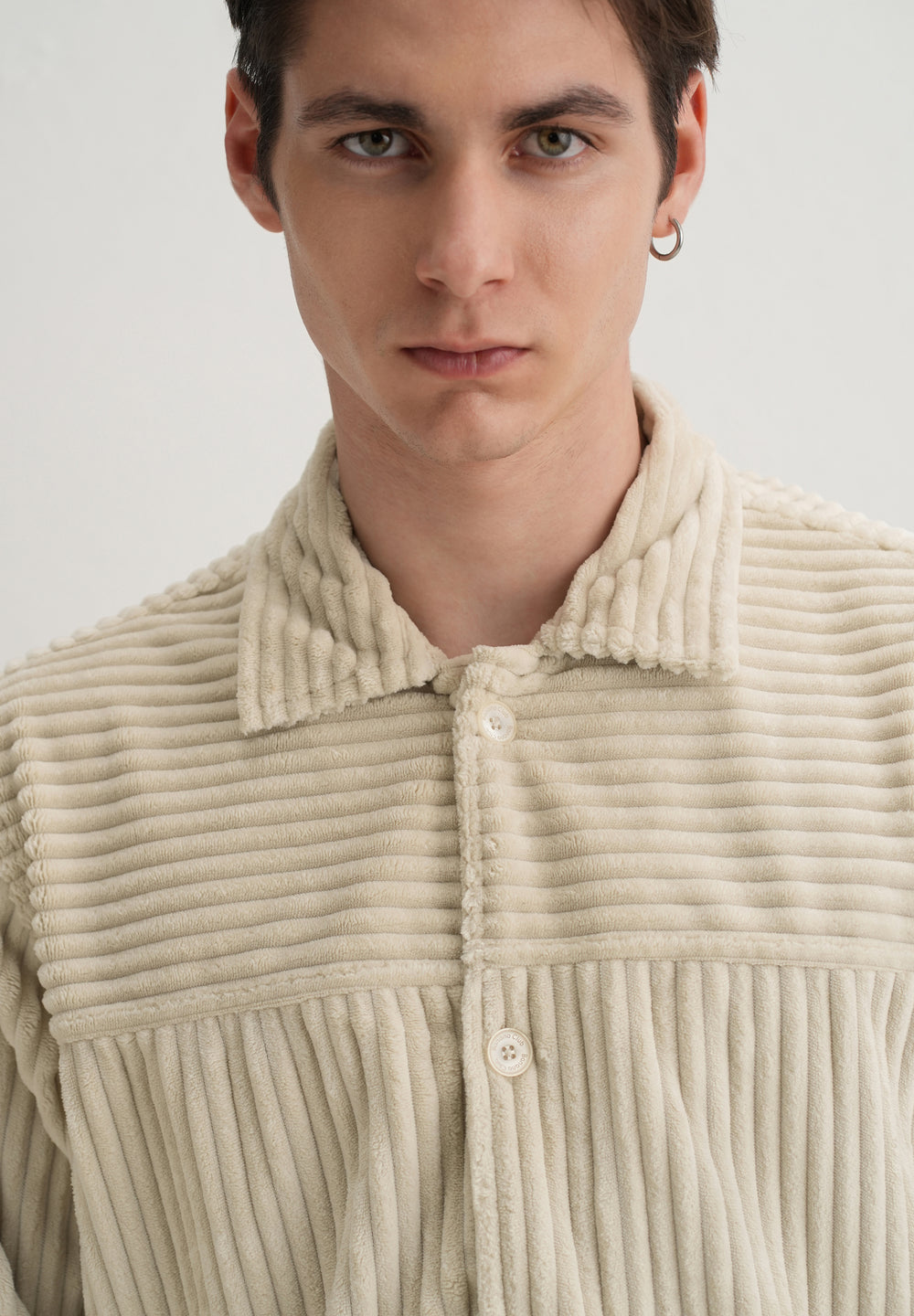 Ecru Corduroy Shacket