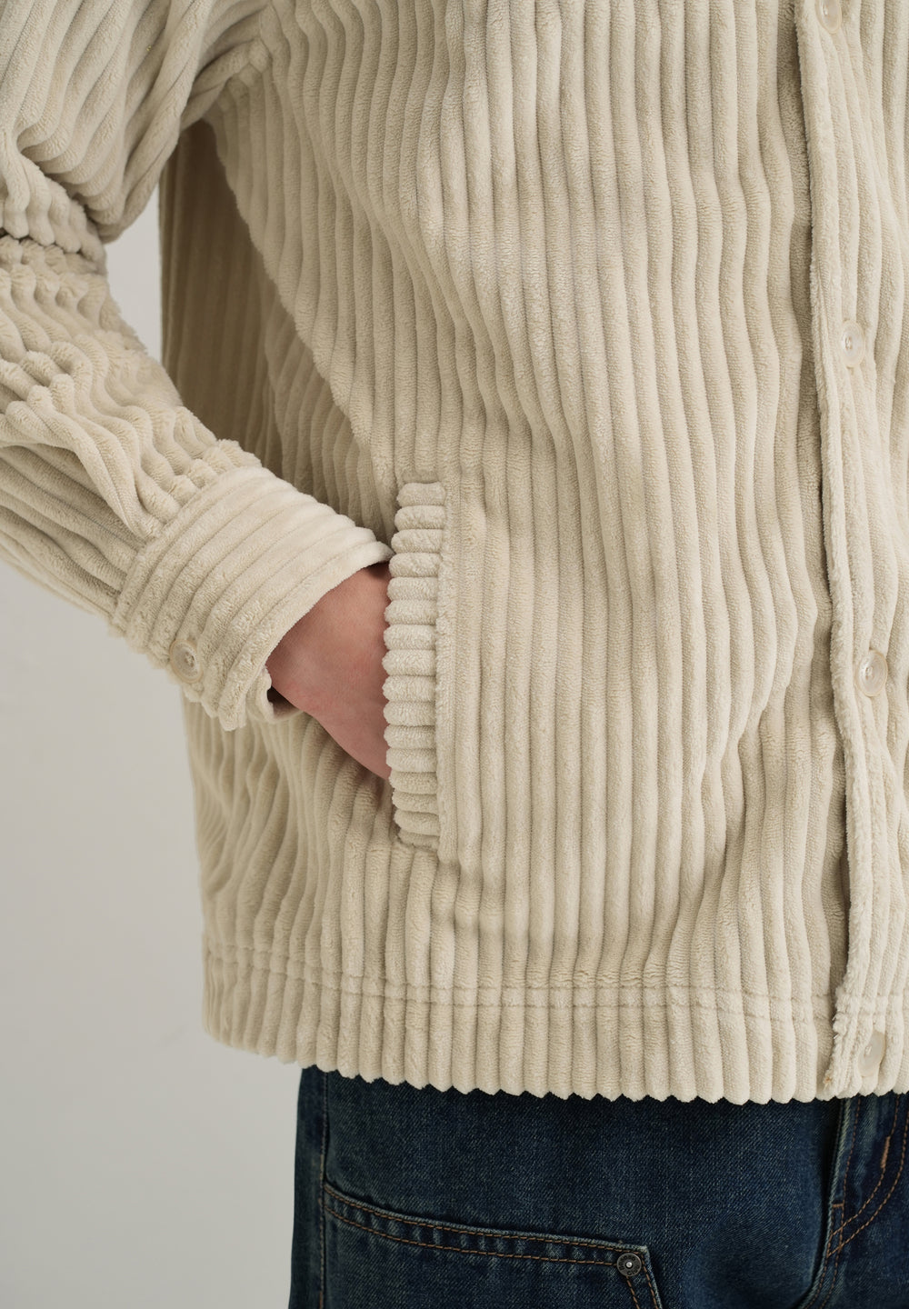 Ecru Corduroy Shacket
